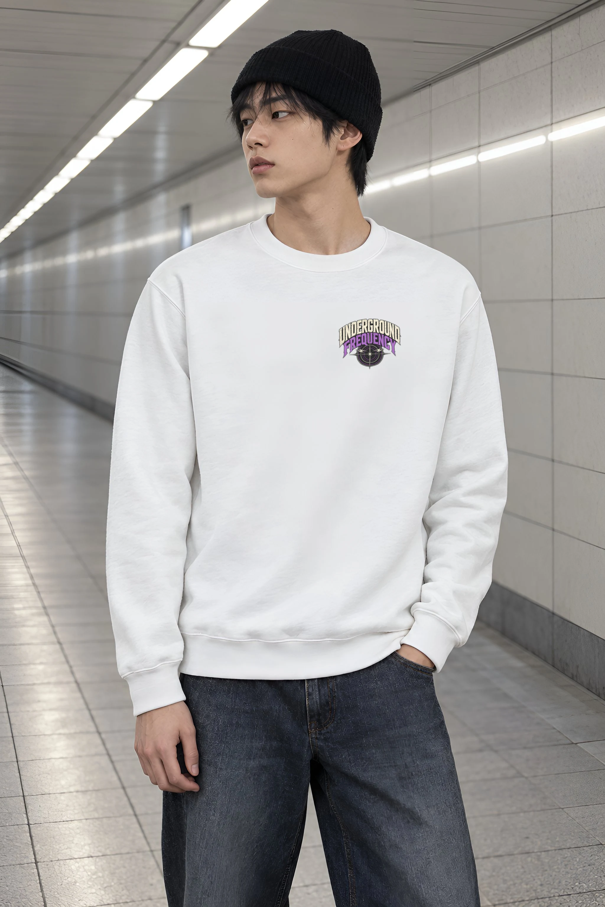 "Underground Frequency" Heavy Blend Unisex Crewneck Sweatshirt