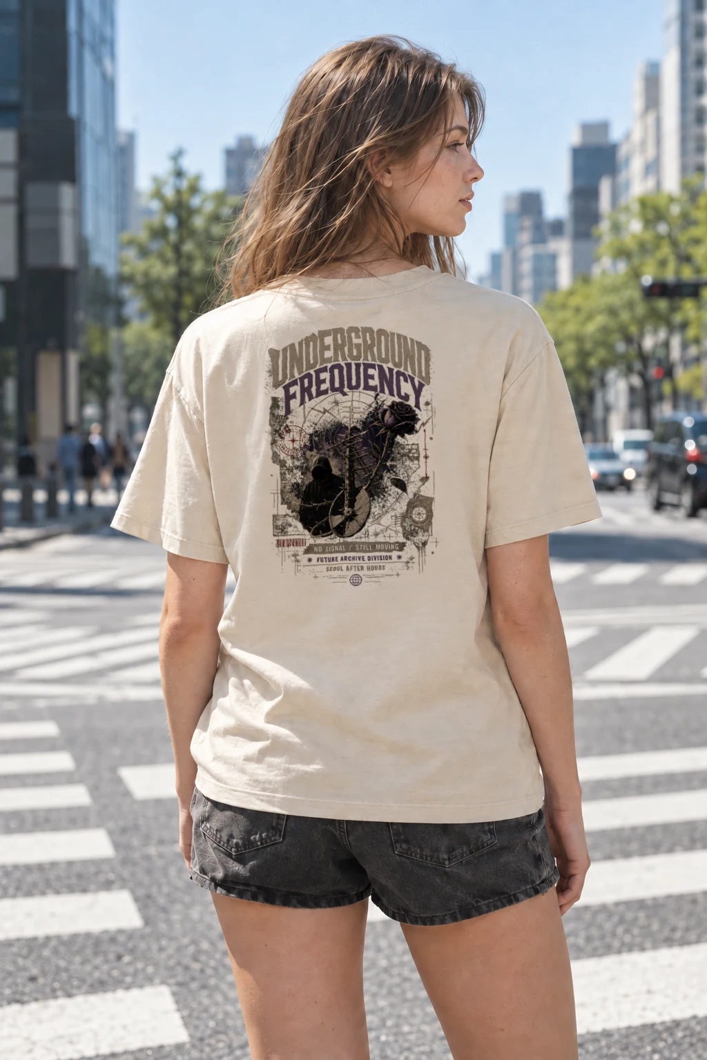 "Underground Frequency" Heavyweight Unisex Crewneck T-shirt | Gildan 5000