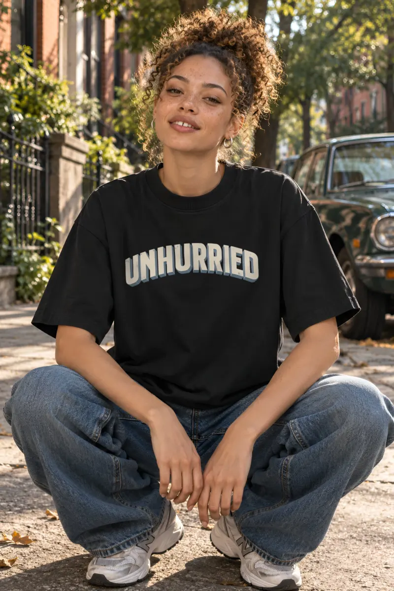 "Unhurried Volume" Unisex Oversized Heavyweight Crewneck T-Shirt