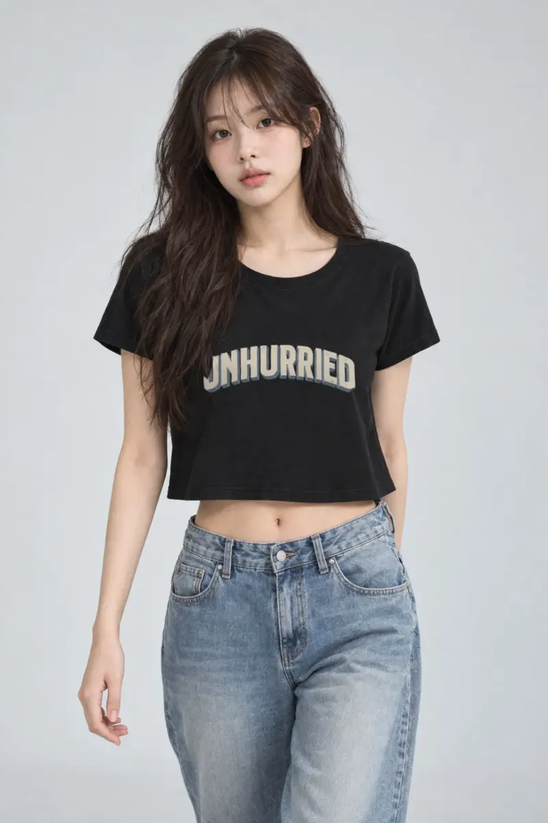 "Unhurried Volume" Women's Crop Tee