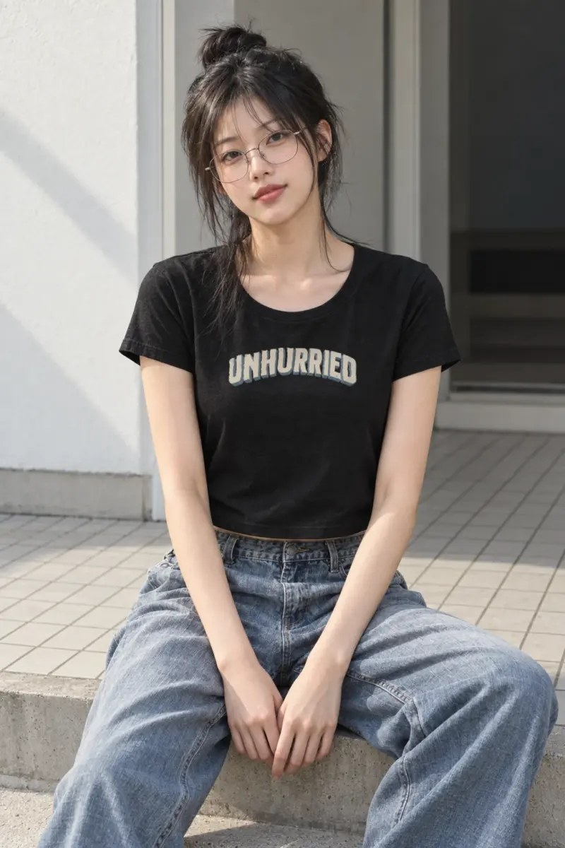 "Unhurried Volume" Women's Crop Tee