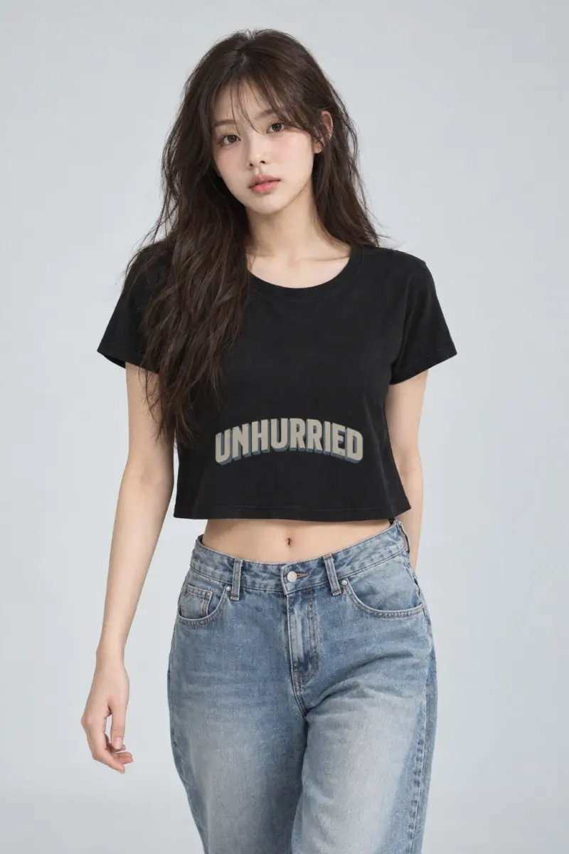 "Unhurried Volume" Women's Crop Tee