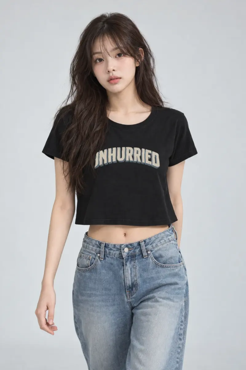 "Unhurried Volume" Women's Crop Tee