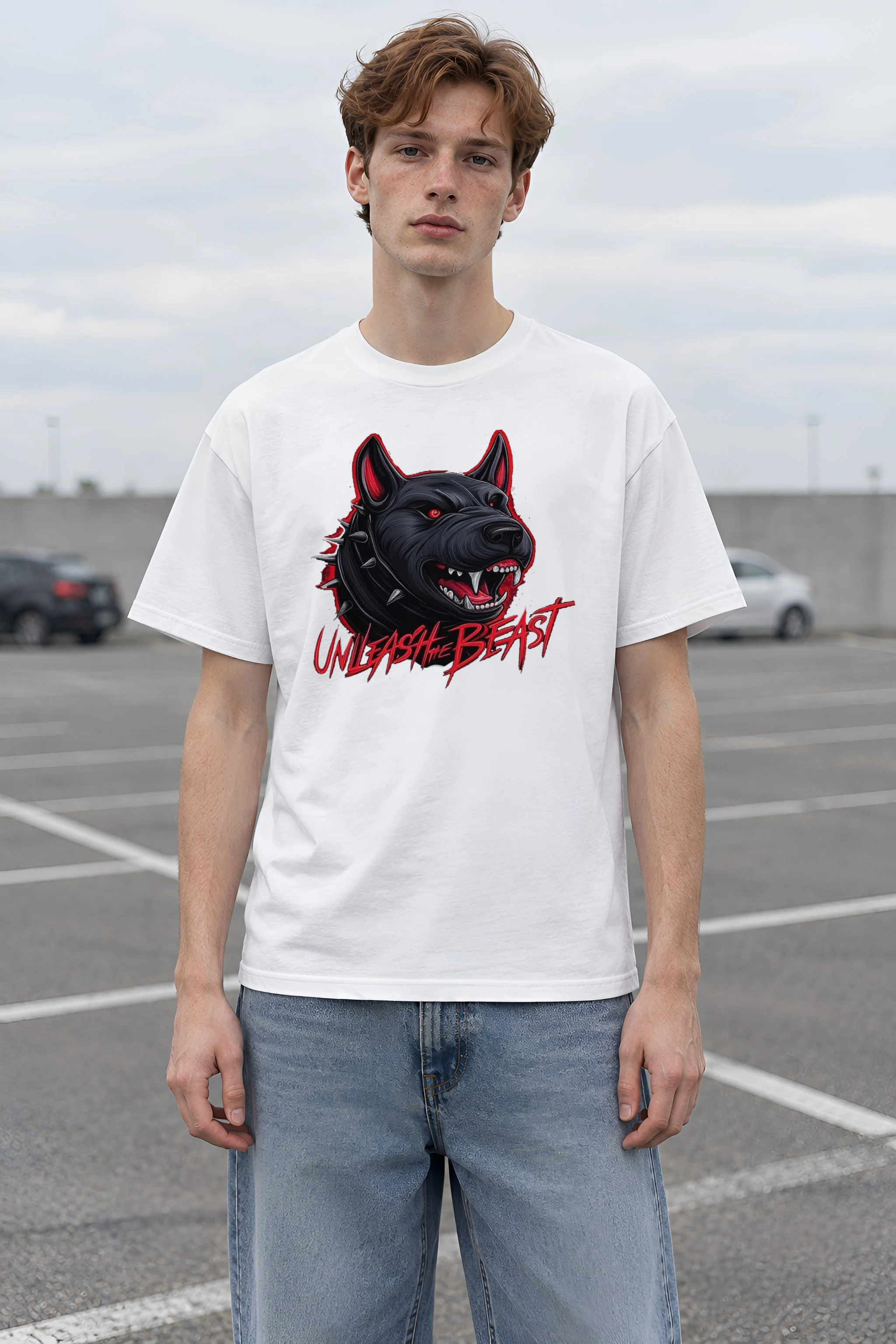 "Unleash The Beast" Heavyweight Unisex Crewneck T-shirt