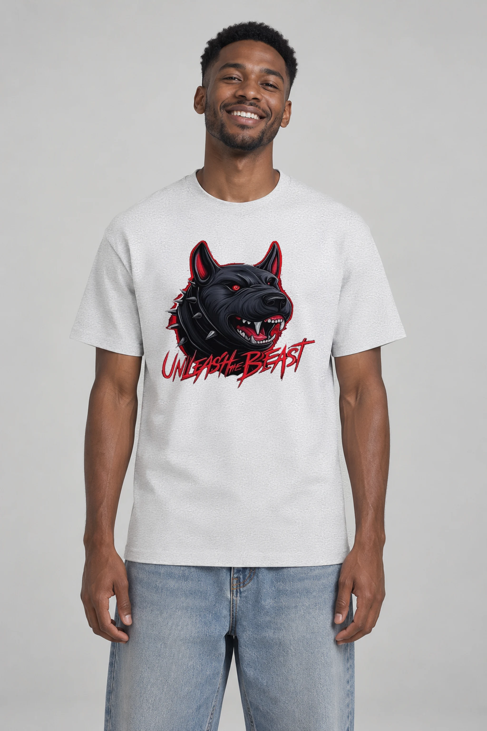 "Unleash The Beast" Heavyweight Unisex Crewneck T-shirt