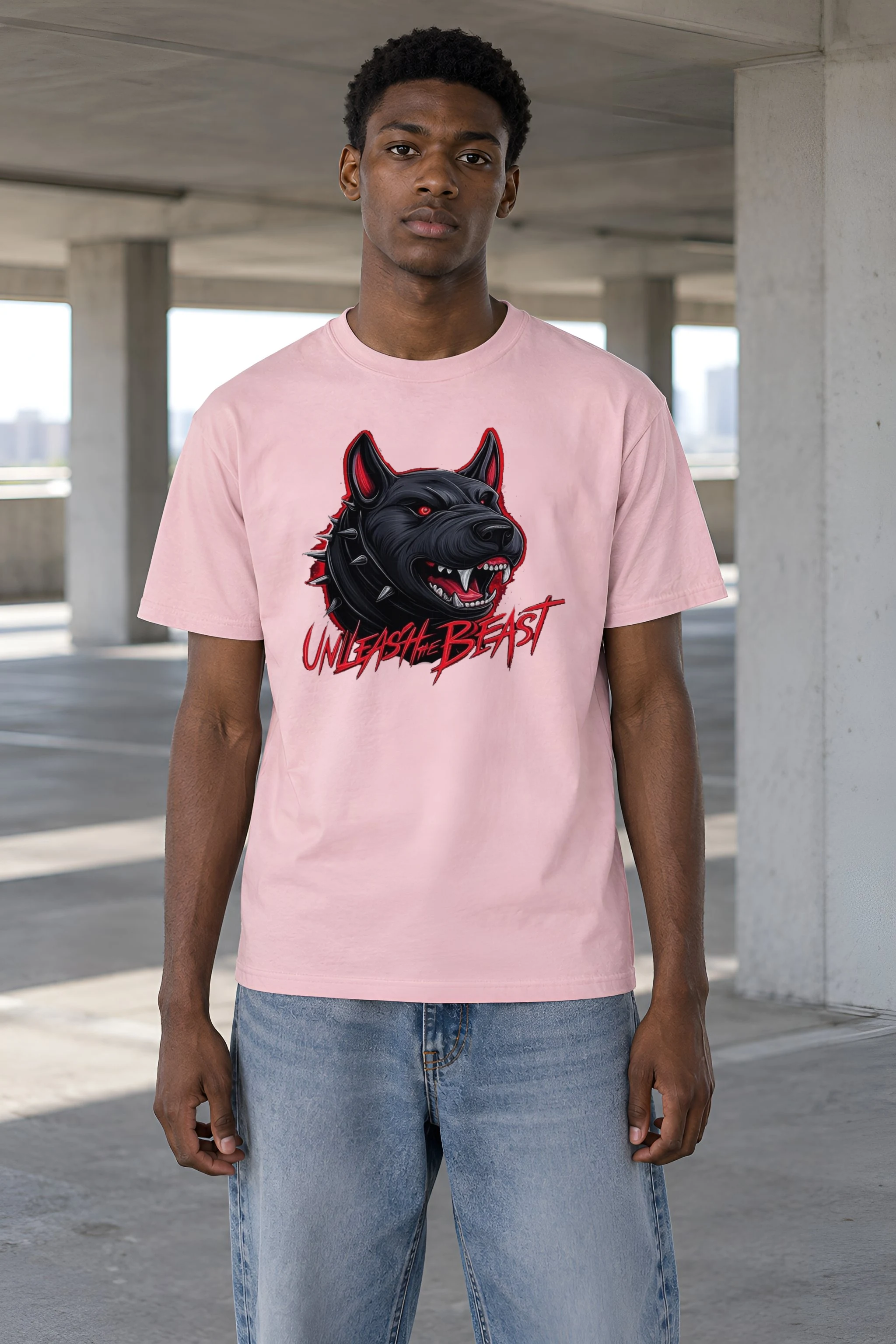 "Unleash The Beast" Heavyweight Unisex Crewneck T-shirt