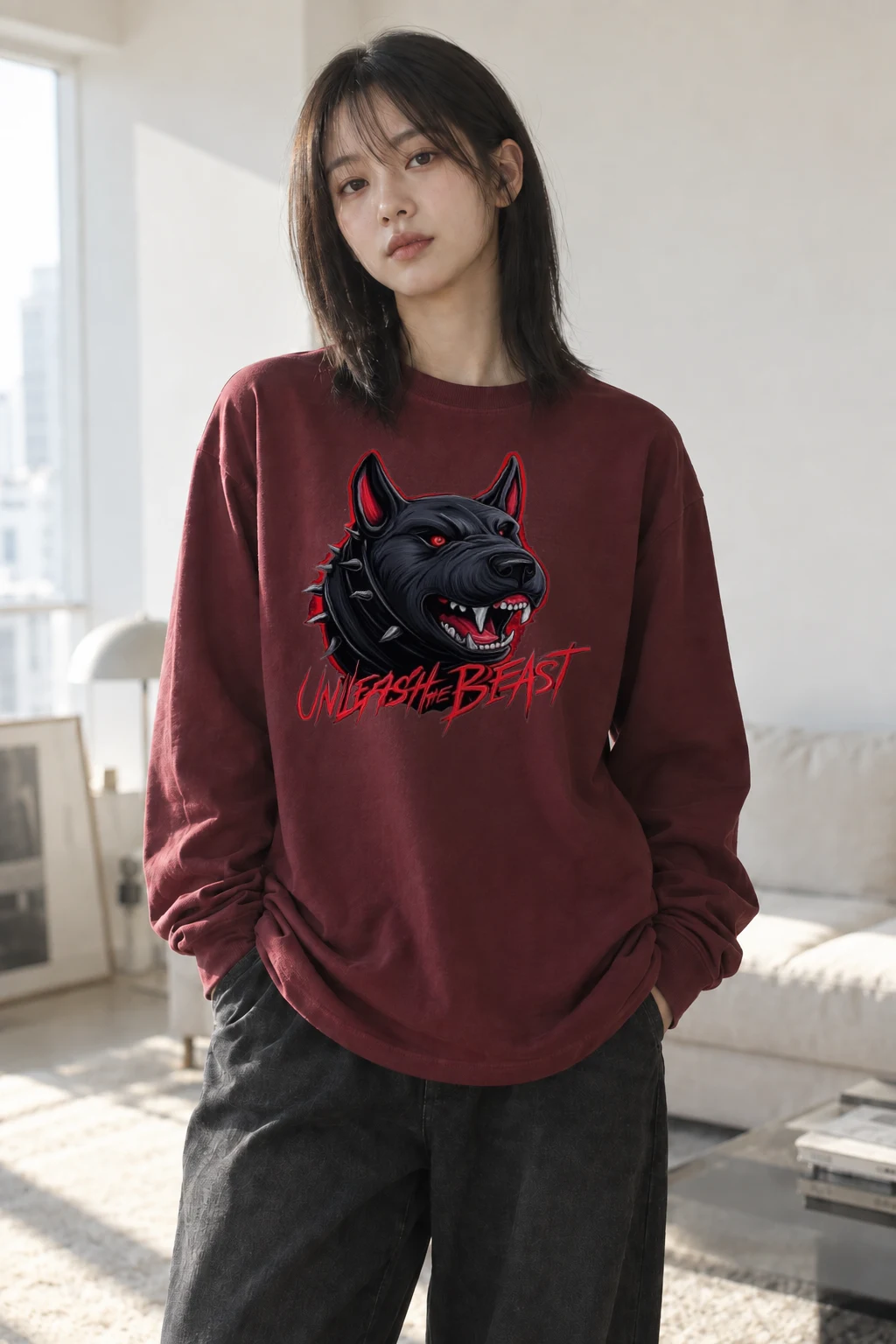 "Unleash The Beast" Unisex Longsleeve T-shirt | Gildan 2400