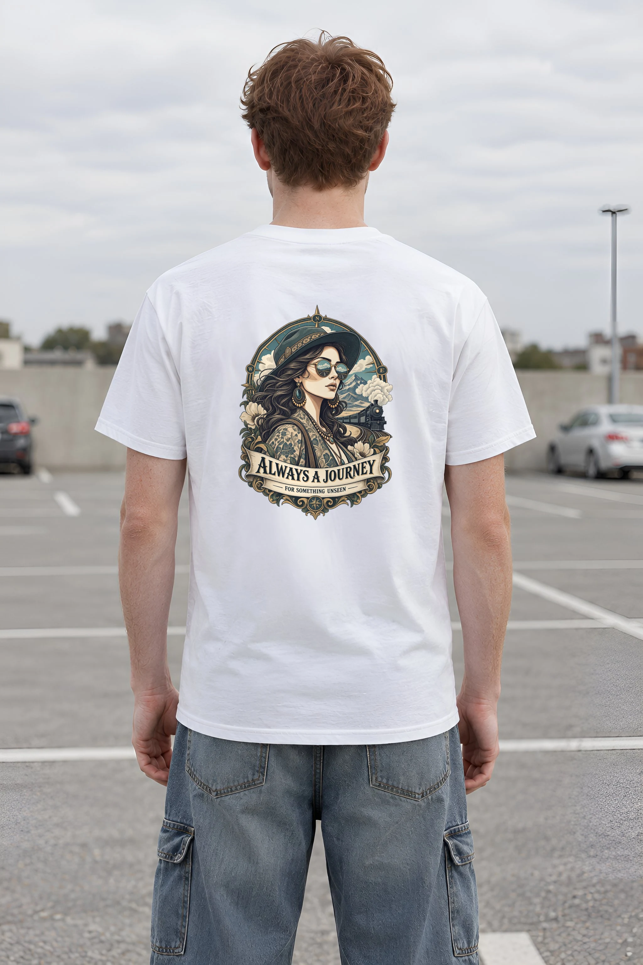 "Unseen Horizons" Heavyweight Unisex Crewneck T-shirt