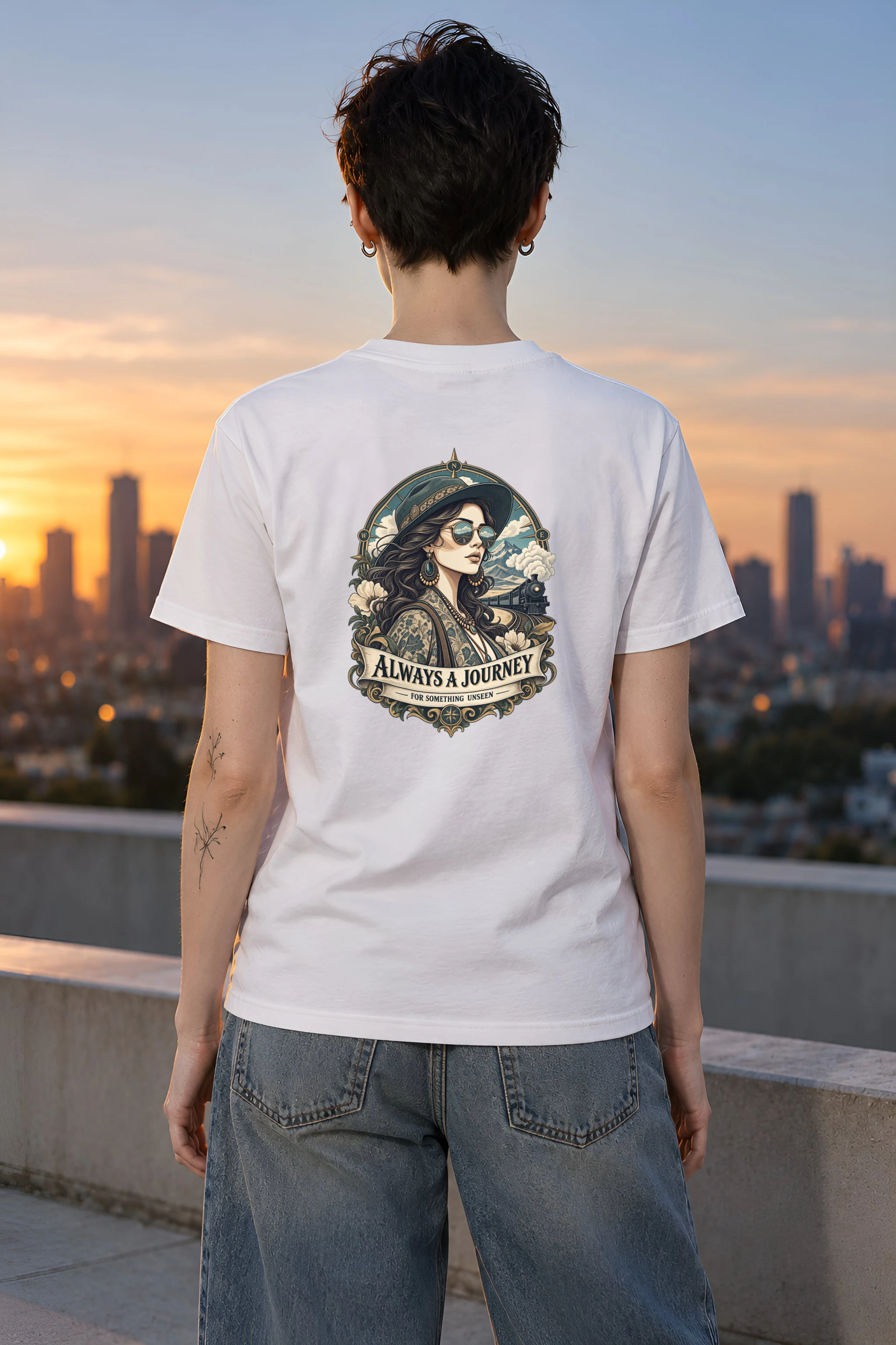"Unseen Horizons" Heavyweight Unisex Crewneck T-shirt