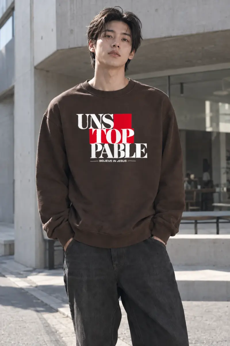 "Unstoppable Believe In Jesus" Heavy Blend Unisex Crewneck Sweatshirt | Gildan 18000