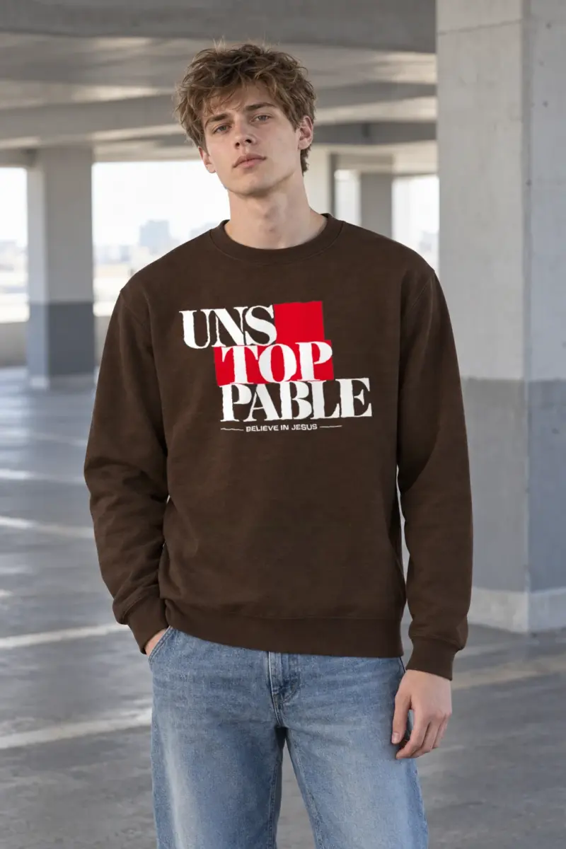 "Unstoppable Believe In Jesus" Heavy Blend Unisex Crewneck Sweatshirt | Gildan 18000