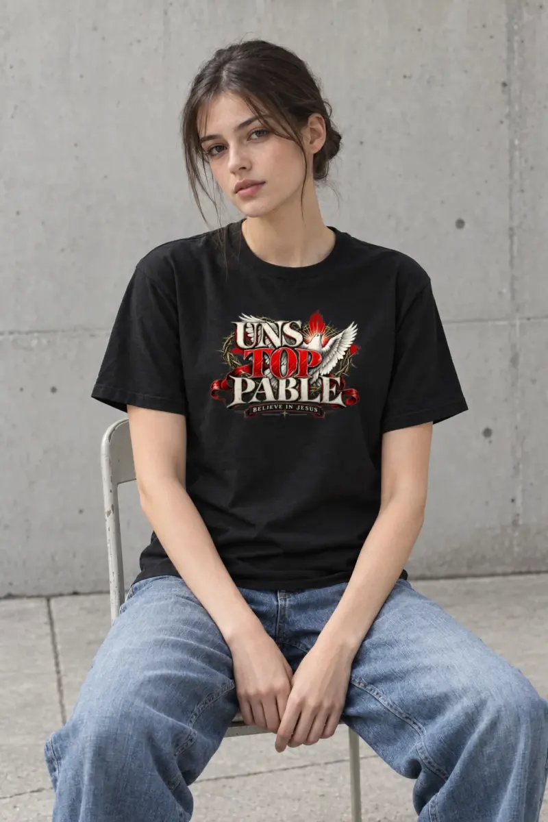 "Unstoppable Believe In Jesus" Heavyweight Unisex Crewneck T-shirt