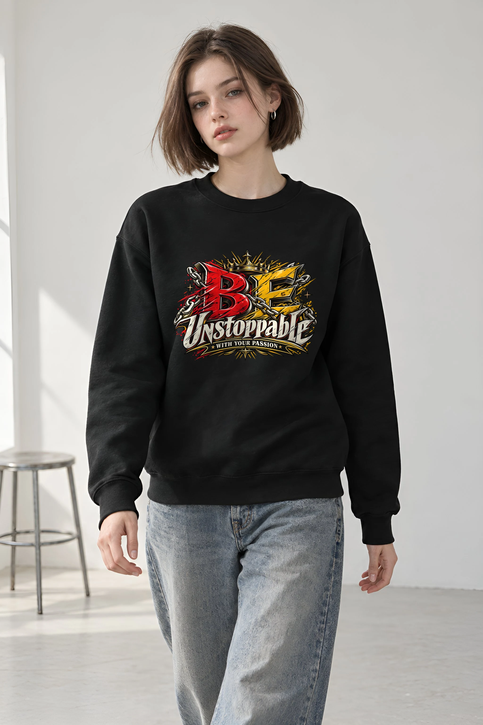 "Be Unstoppable Graphic" Heavy Blend Unisex Crewneck Sweatshirt