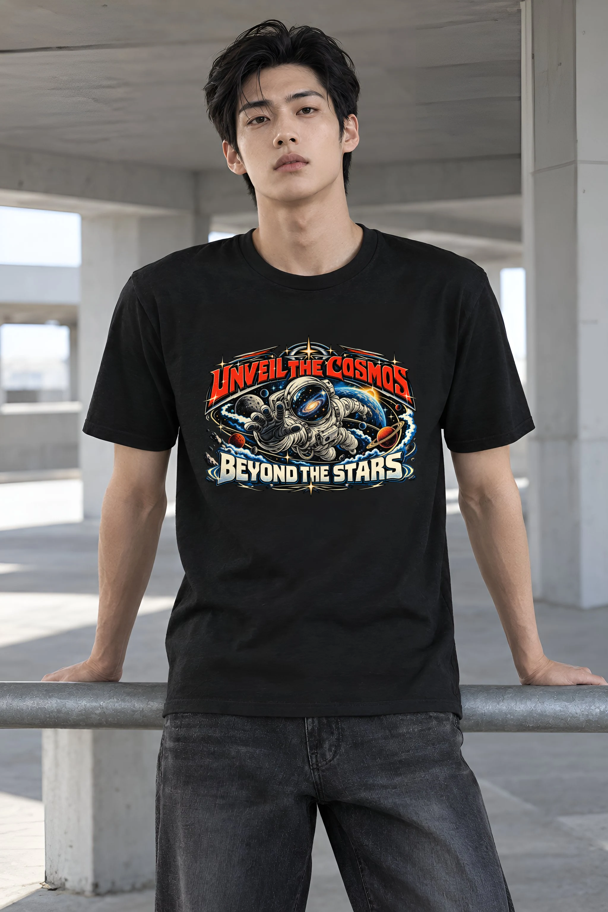 "Unveil The Cosmos Beyond" Heavyweight Unisex Crewneck T-shirt