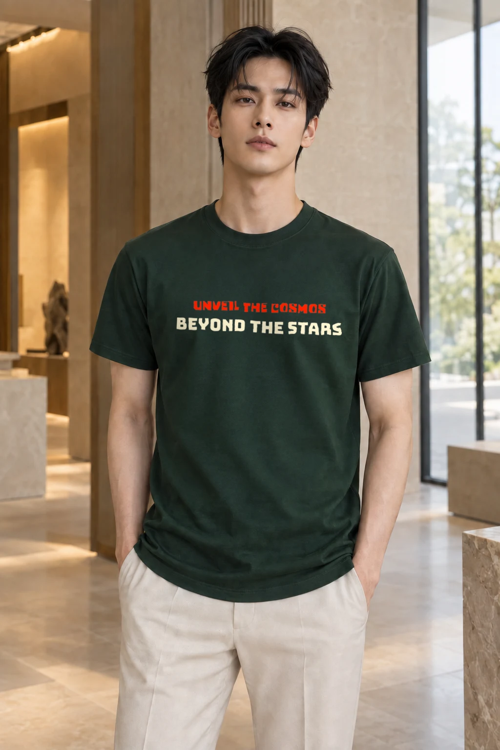 "Unveil The Cosmos" Heavyweight Unisex Crewneck T-shirt | Gildan 5000