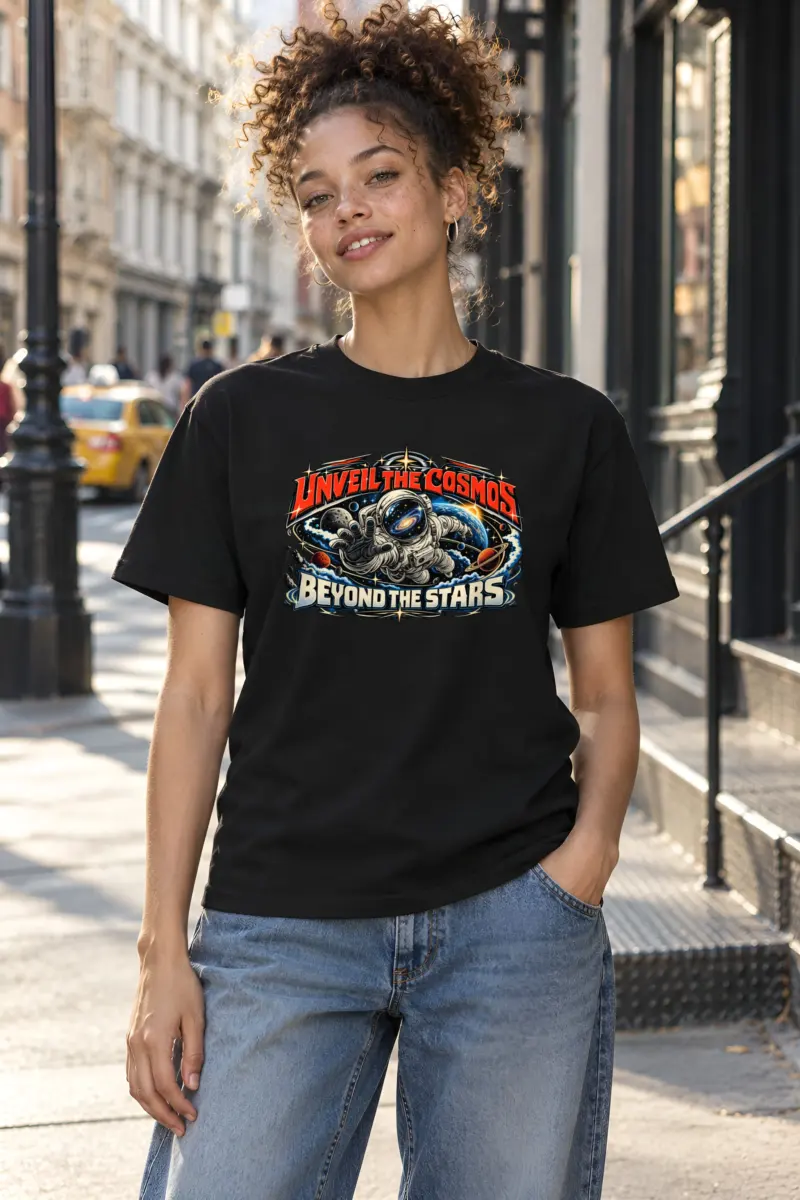 "Unveil The Cosmos Beyond" Heavyweight Unisex Crewneck T-shirt