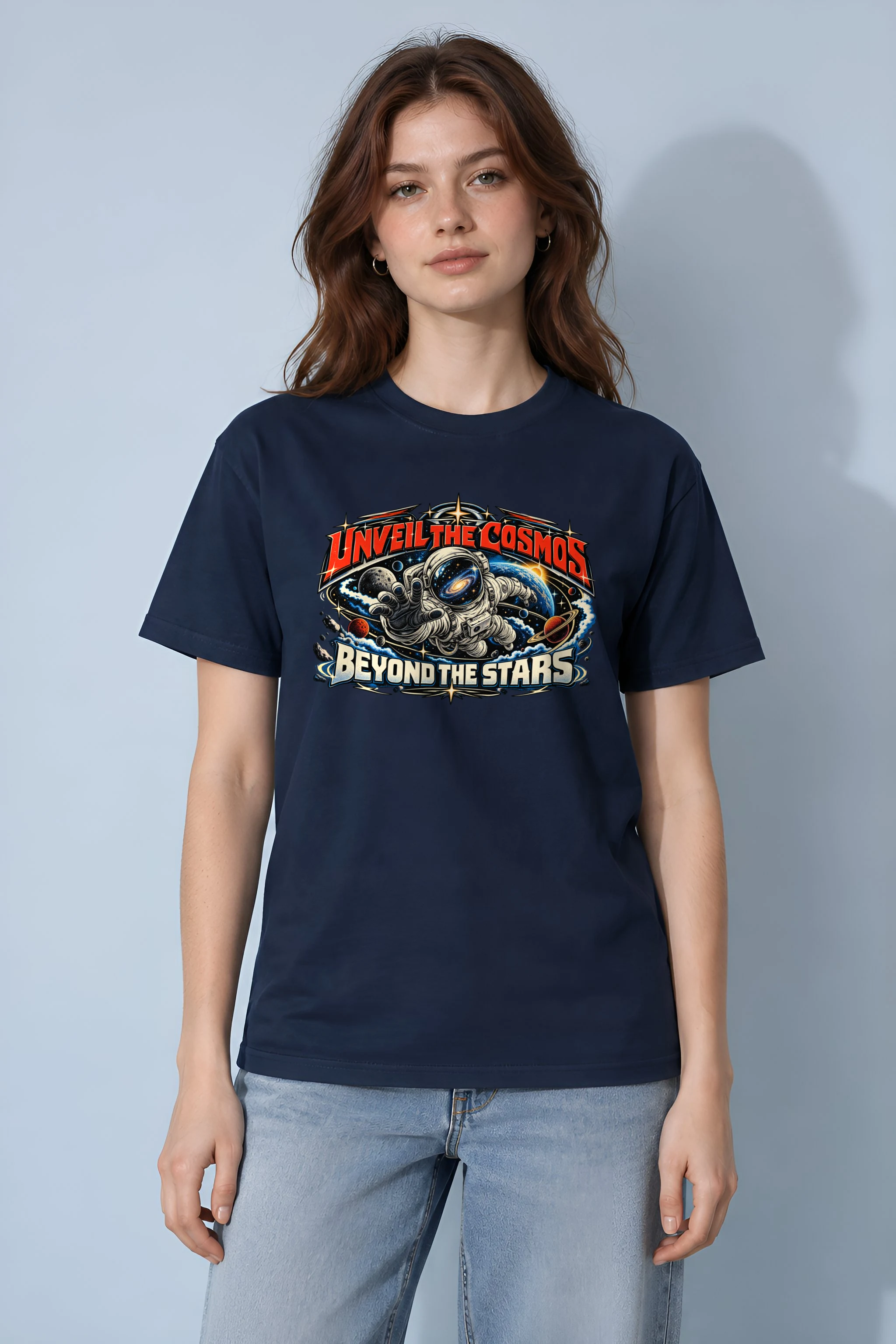 "Unveil The Cosmos Beyond" Heavyweight Unisex Crewneck T-shirt