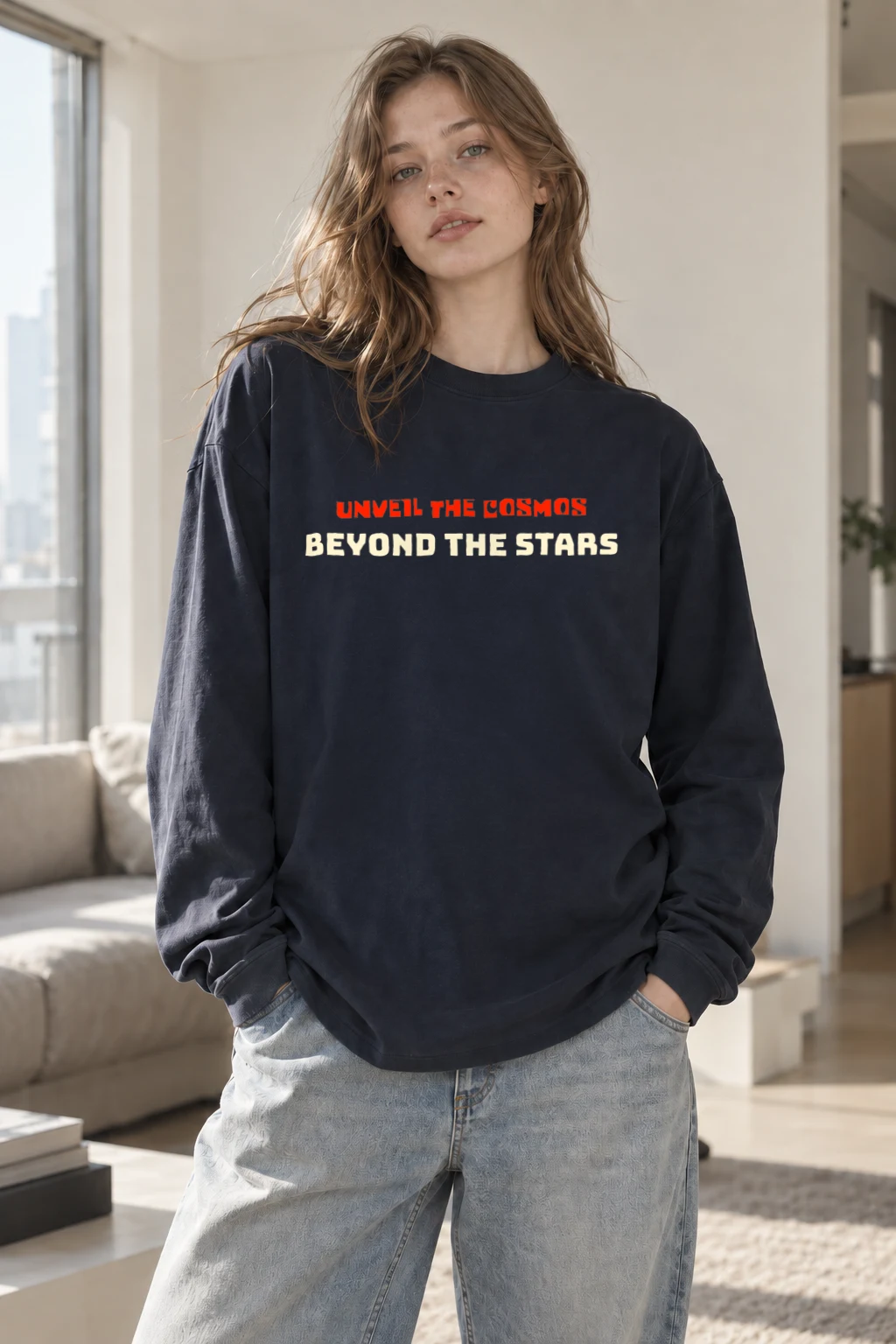 "Unveil The Cosmos" Unisex Longsleeve T-shirt | Gildan 2400