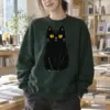 "Upright Black Cat" Heavy Blend Unisex Crewneck Sweatshirt | Gildan 18000