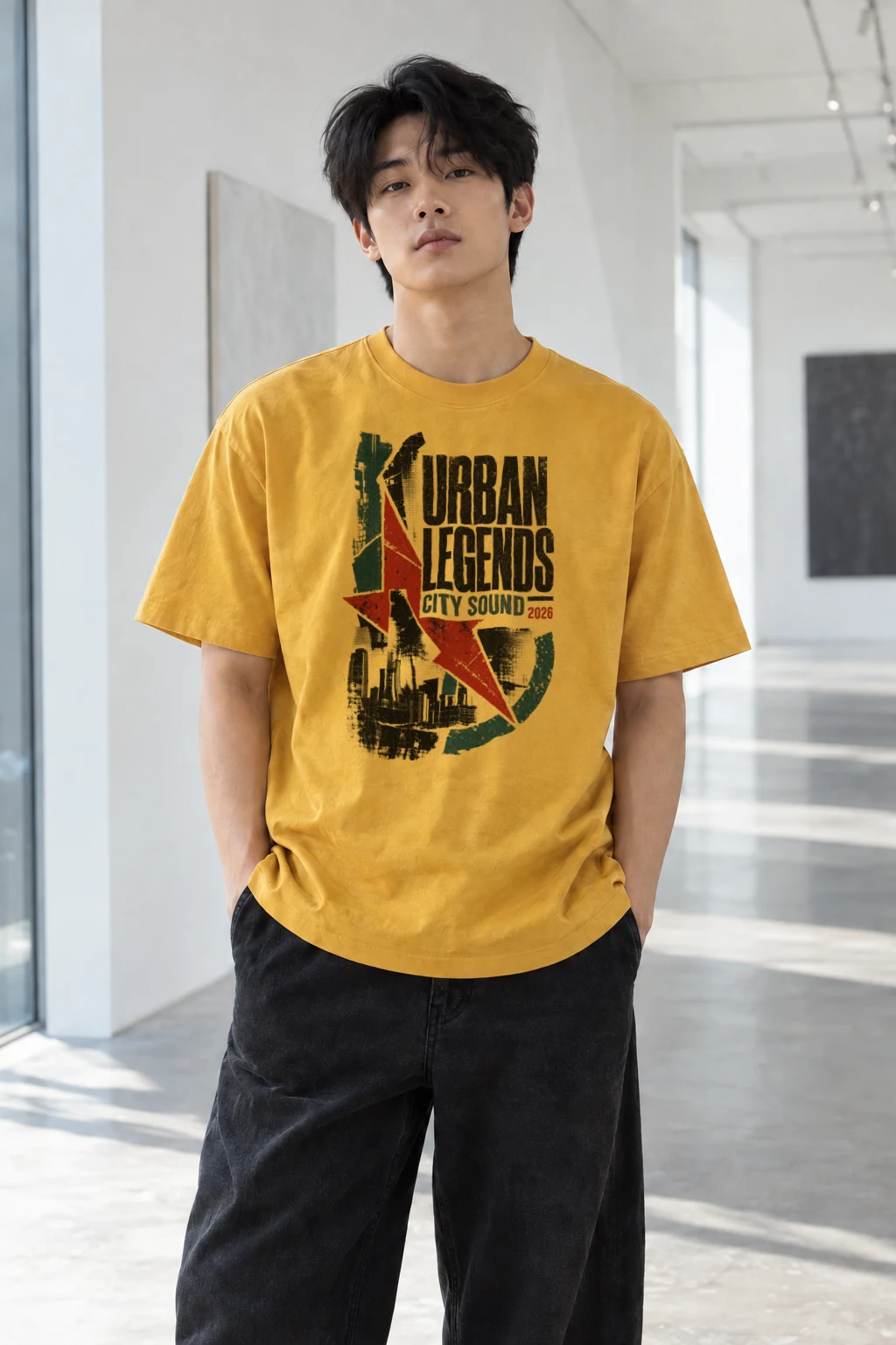 "Urban Legends City Sound" Heavyweight Unisex Crewneck T-shirt | Gildan 5000