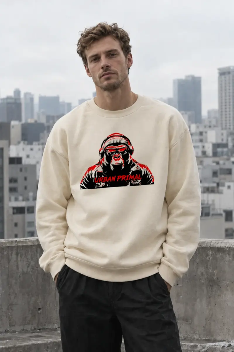 “Urban Primal” Unisex Sponge Fleece Crewneck Sweatshirt | Bella + Canvas 3901