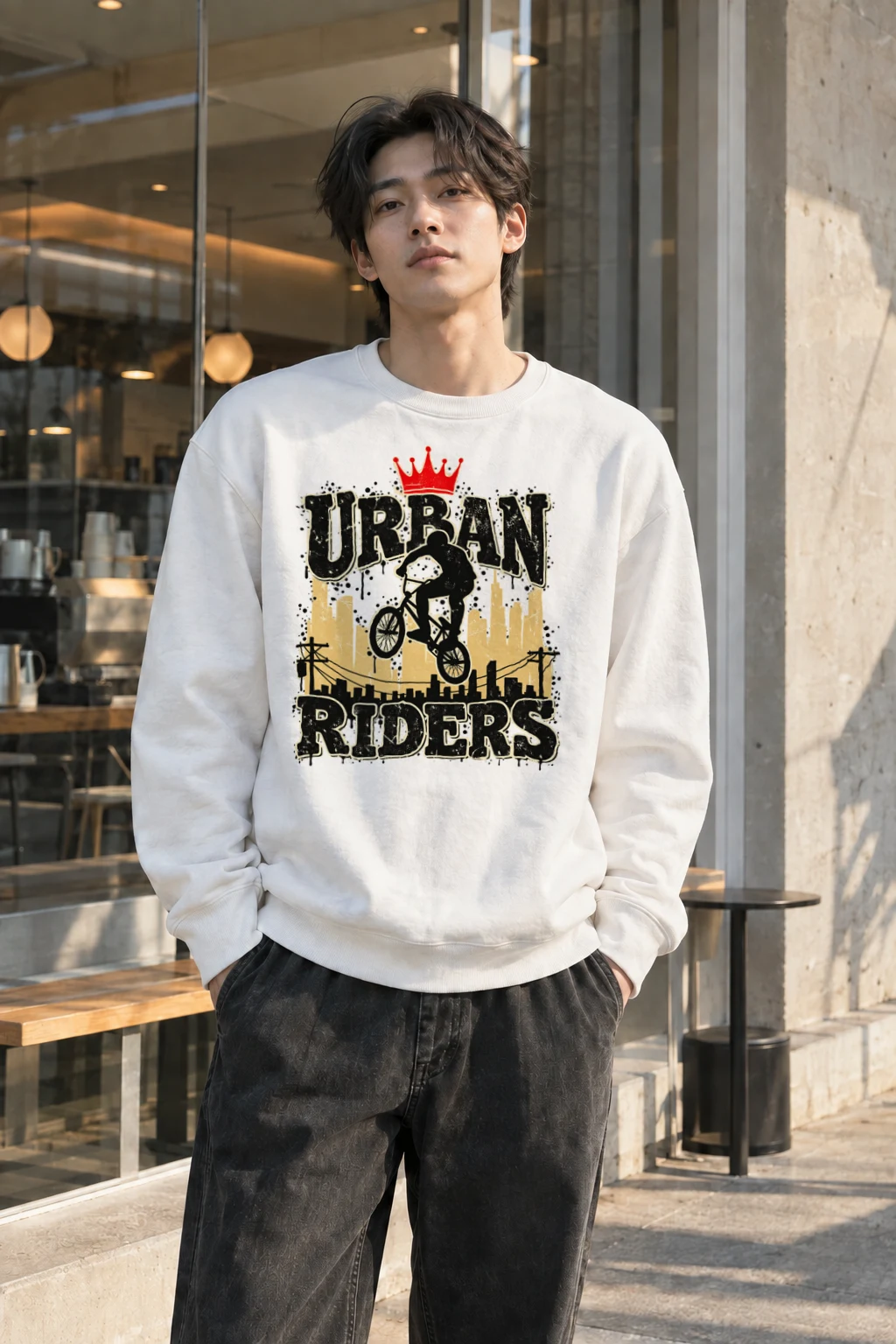 "Urban Riders" Heavy Blend Unisex Crewneck Sweatshirt | Gildan 18000