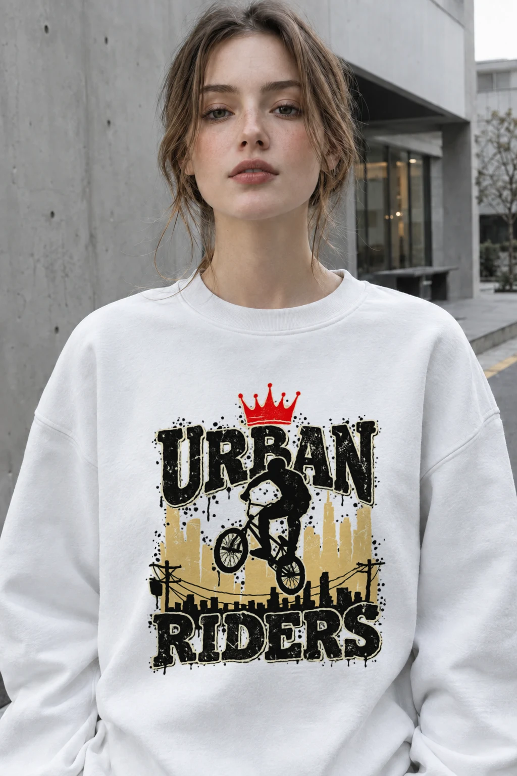 "Urban Riders" Heavy Blend Unisex Crewneck Sweatshirt | Gildan 18000