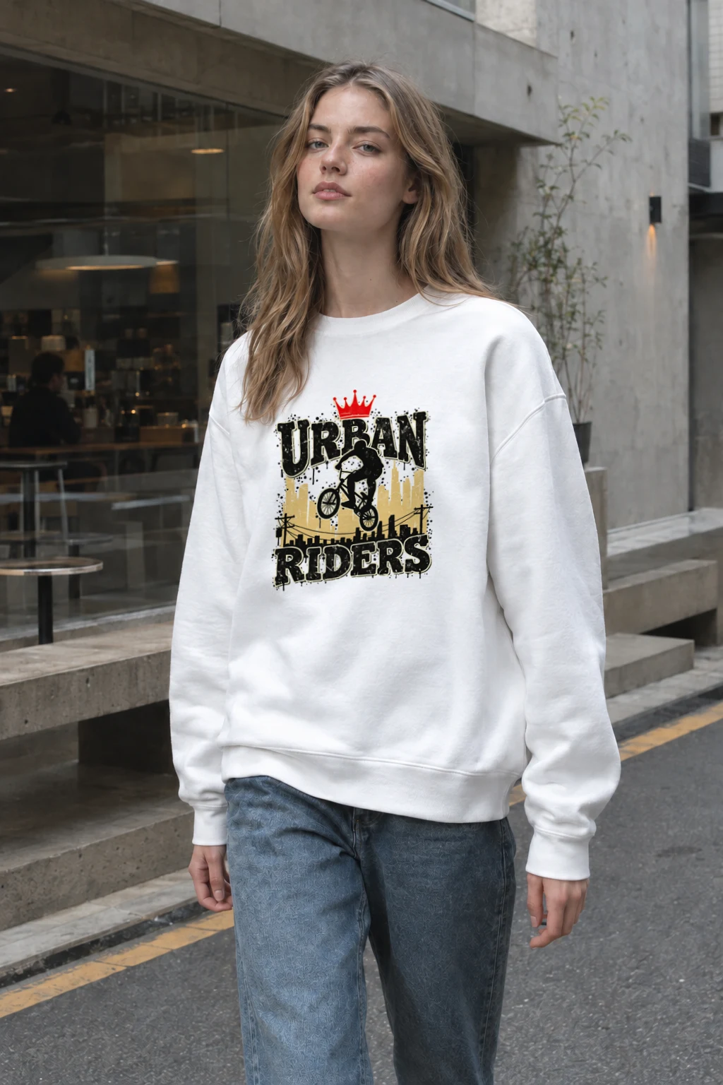 "Urban Riders" Heavy Blend Unisex Crewneck Sweatshirt | Gildan 18000
