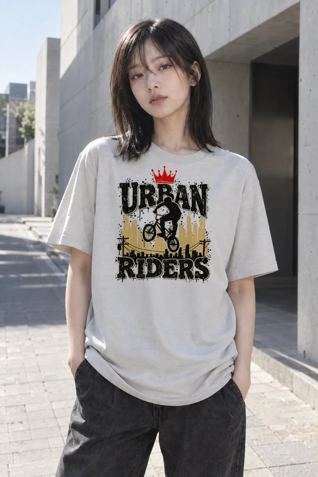"Urban Riders" Heavyweight Unisex Crewneck T-shirt | Gildan 5000