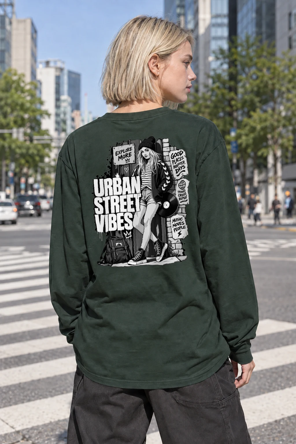 "Urban Street Vibes" Unisex Longsleeve T-shirt | Gildan 2400