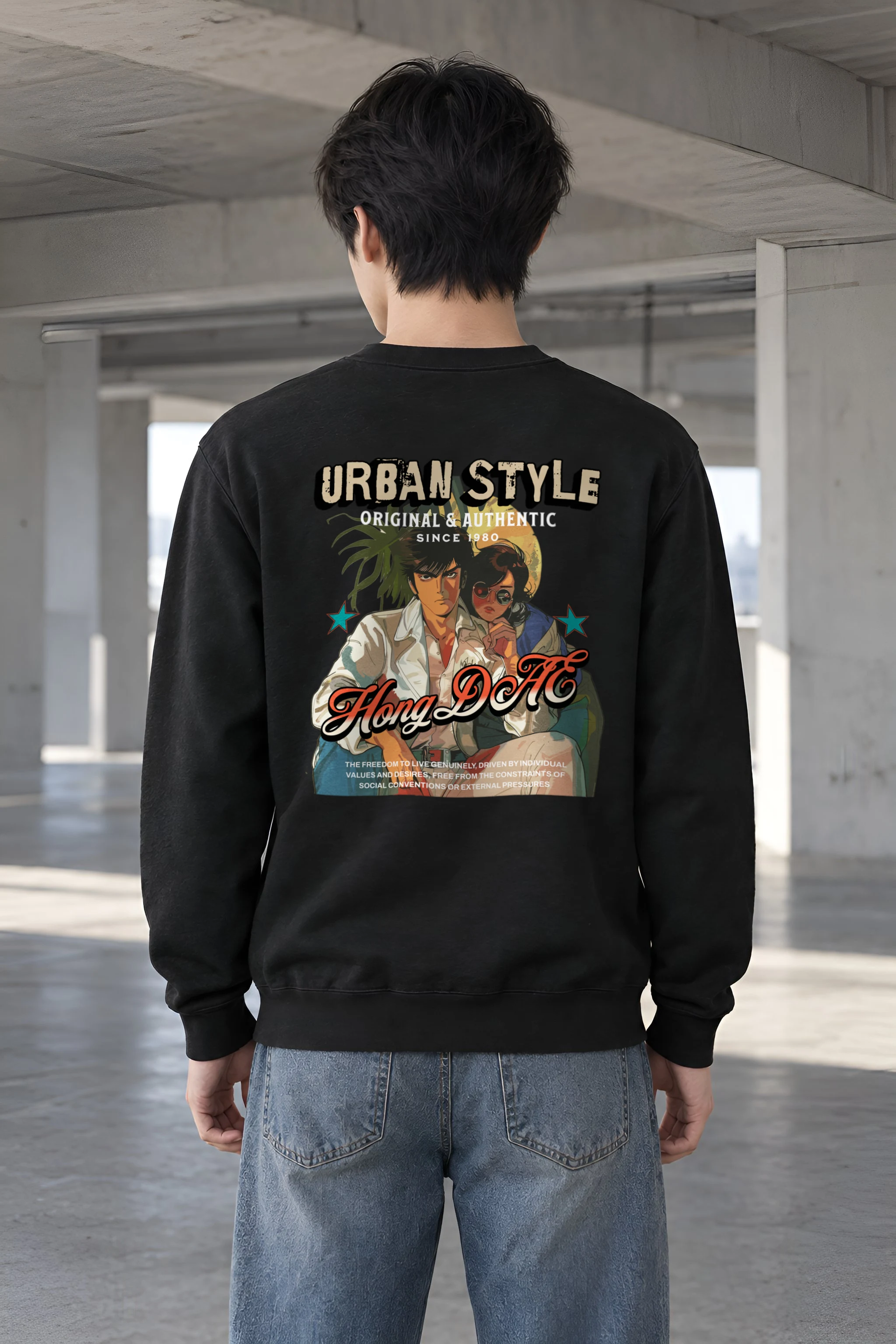 "Urban Style Freedom" Heavy Blend Unisex Crewneck Sweatshirt