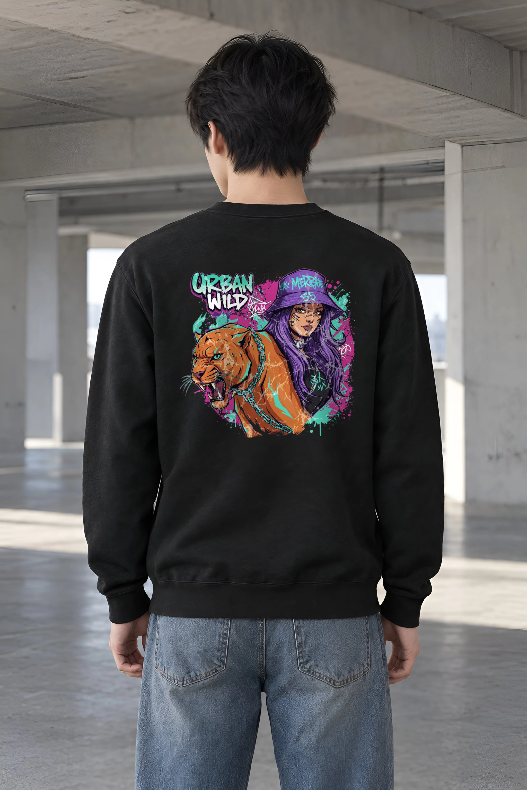 "Urban Wild" Heavy Blend Unisex Crewneck Sweatshirt