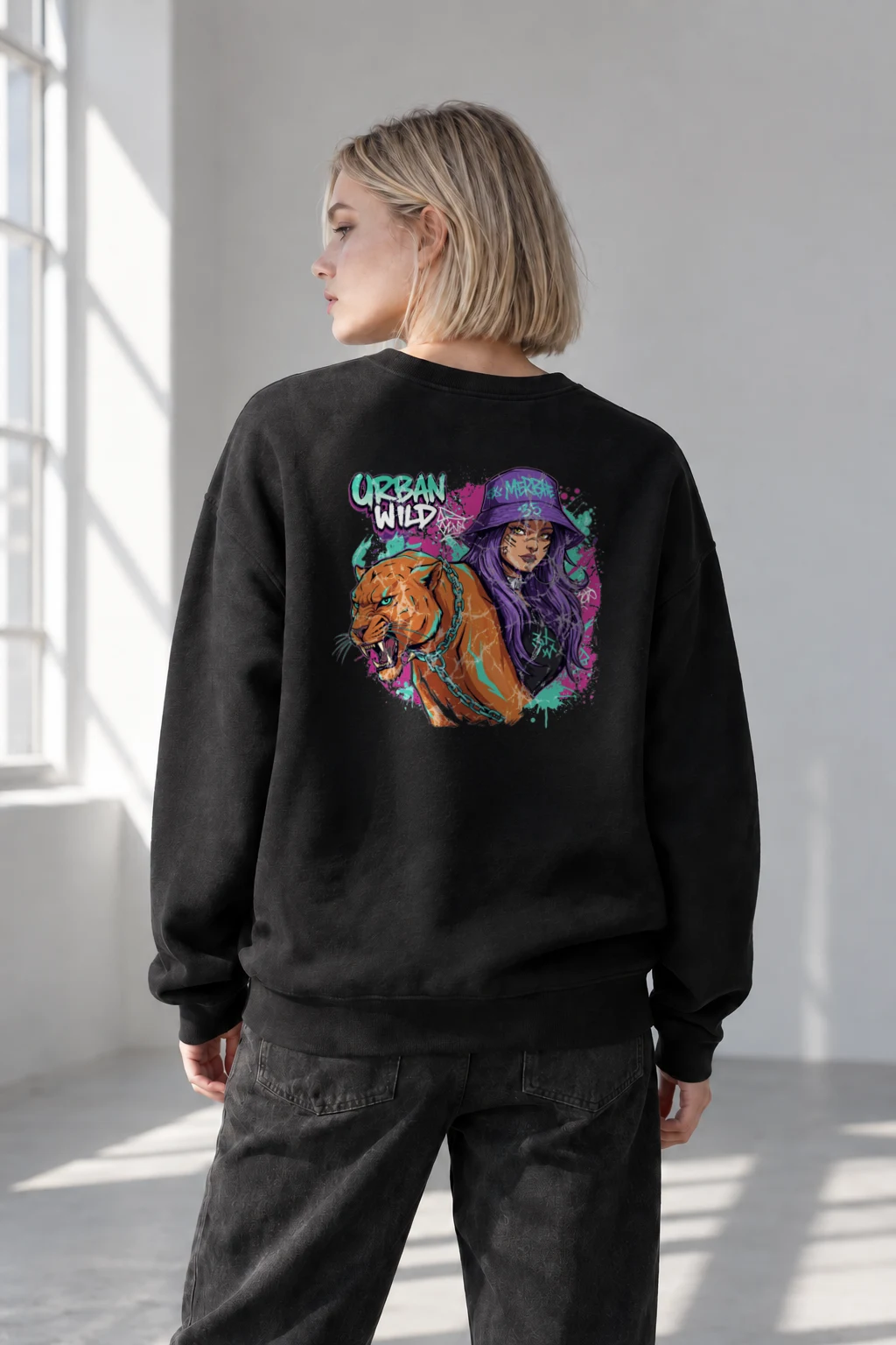 "Urban Wild" Heavy Blend Unisex Crewneck Sweatshirt | Gildan 18000