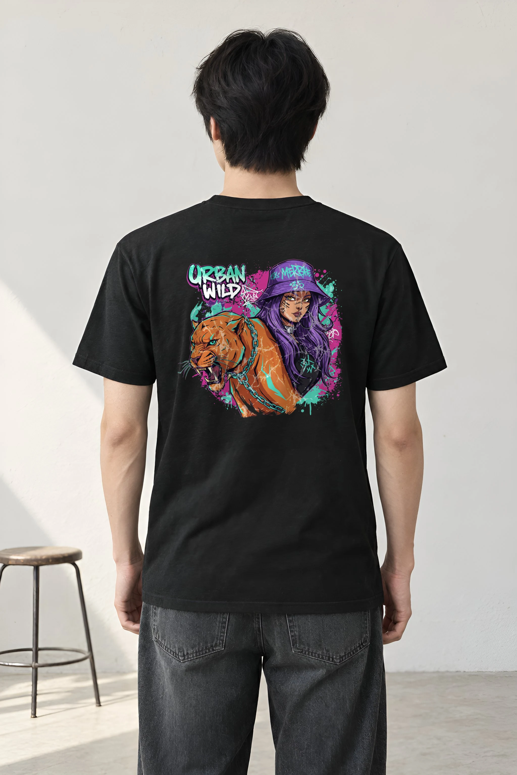 "Urban Wild" Heavyweight Unisex Crewneck T-shirt