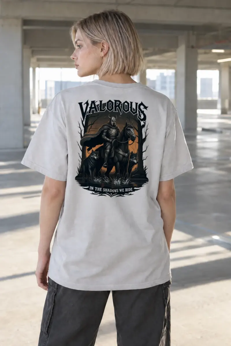 "Valorous Shadows" Heavyweight Unisex Crewneck T-shirt | Gildan 5000