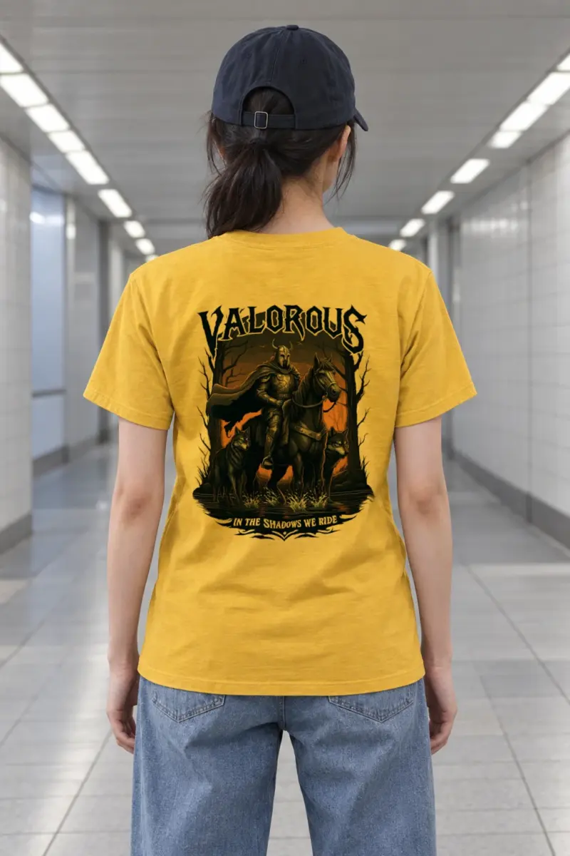 "Valorous Shadows" Heavyweight Unisex Crewneck T-shirt