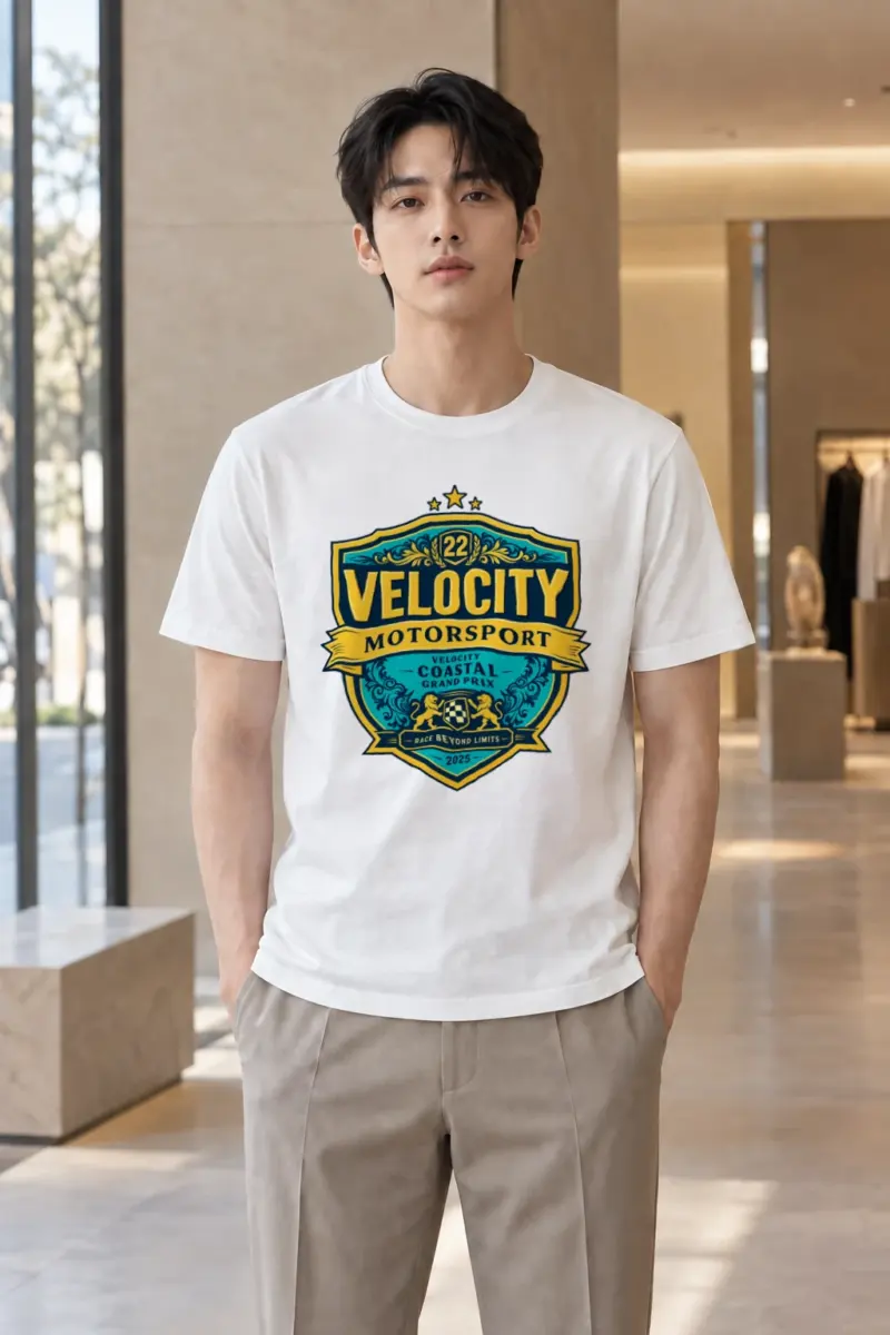 "Velocity Coastal Grand Prix" Heavyweight Unisex Crewneck T-shirt | Gildan 5000