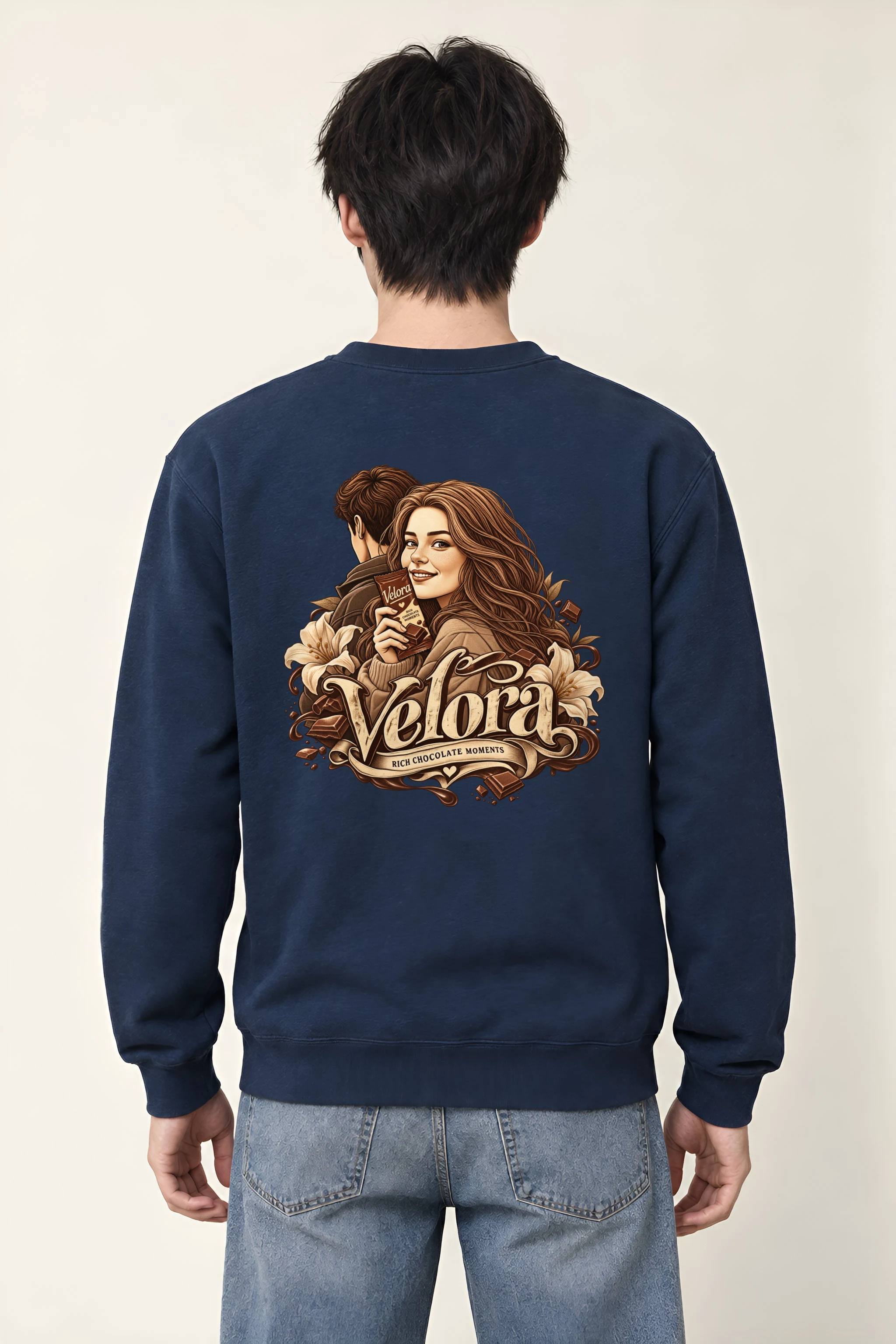 "Velora Chocolate Moments" Heavy Blend Unisex Crewneck Sweatshirt