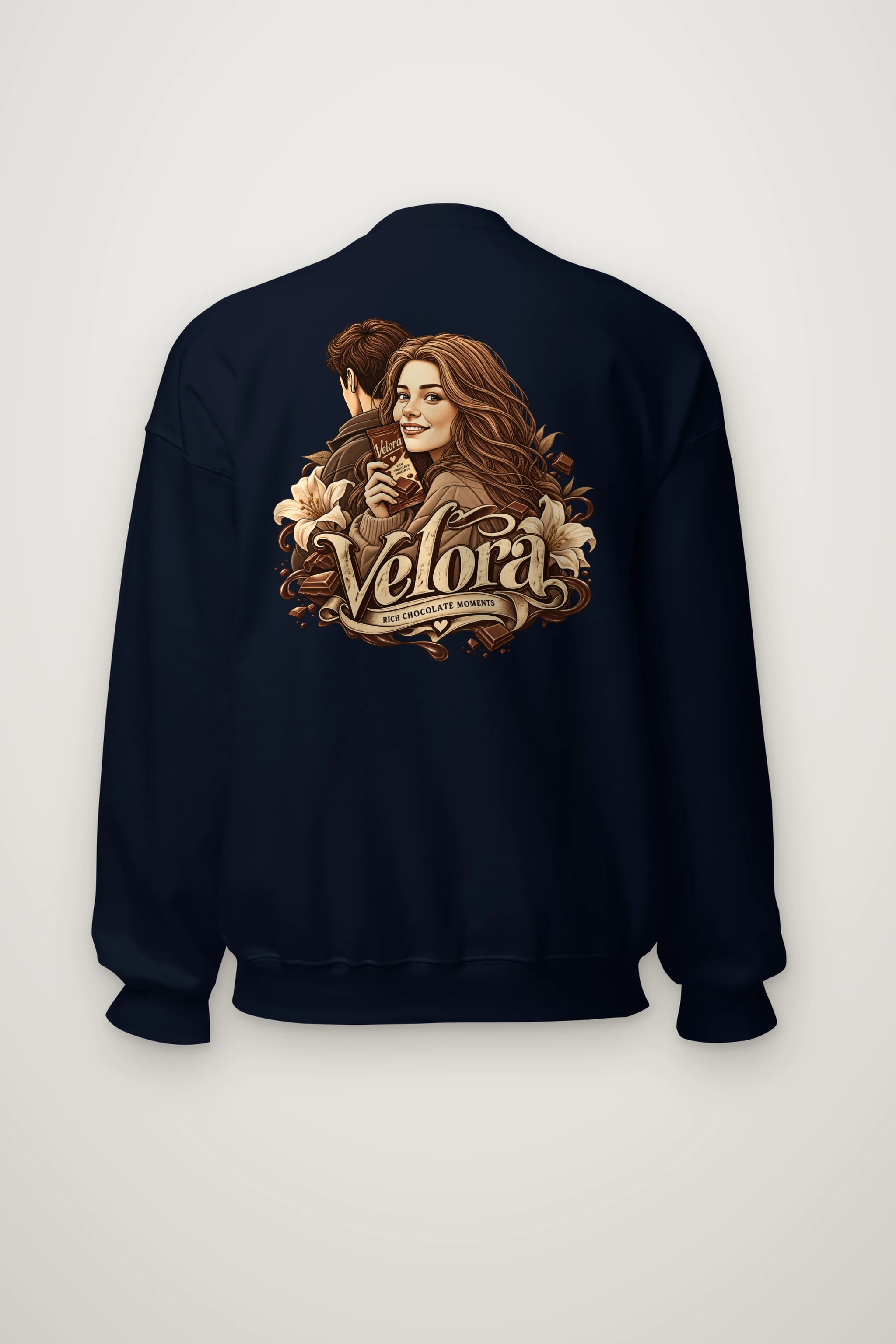 "Velora Chocolate Moments" Heavy Blend Unisex Crewneck Sweatshirt