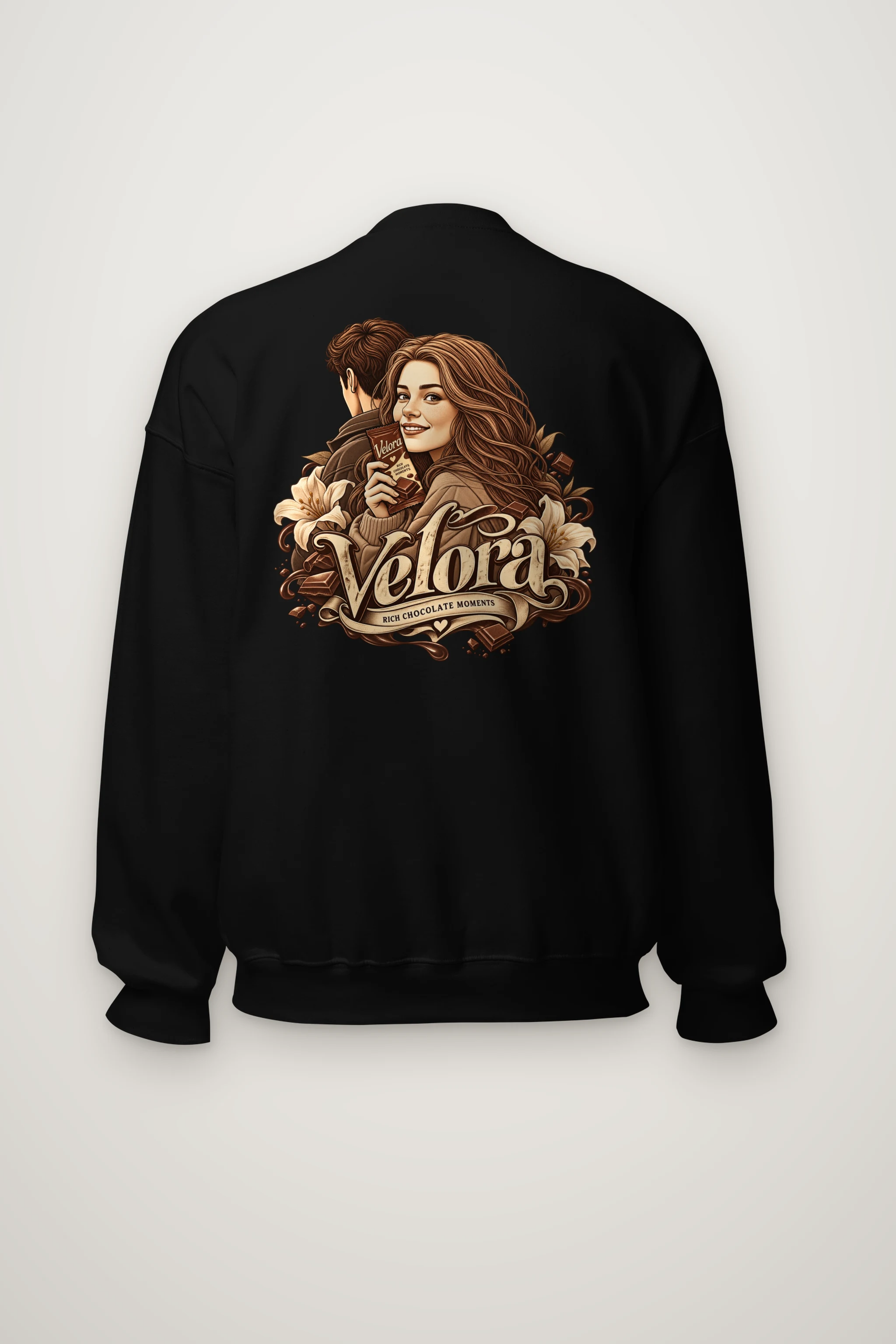 "Velora Chocolate Moments" Heavy Blend Unisex Crewneck Sweatshirt