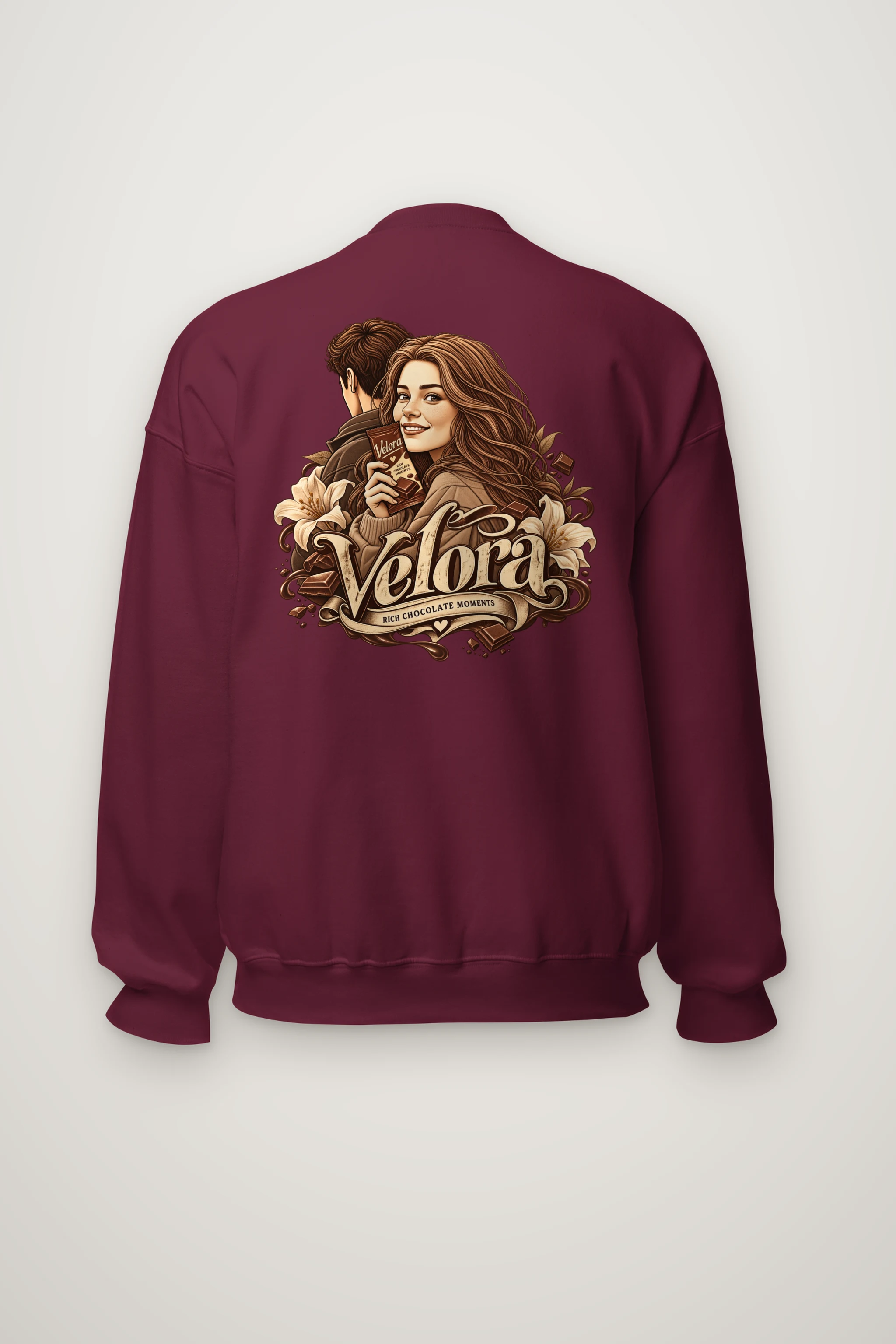 "Velora Chocolate Moments" Heavy Blend Unisex Crewneck Sweatshirt