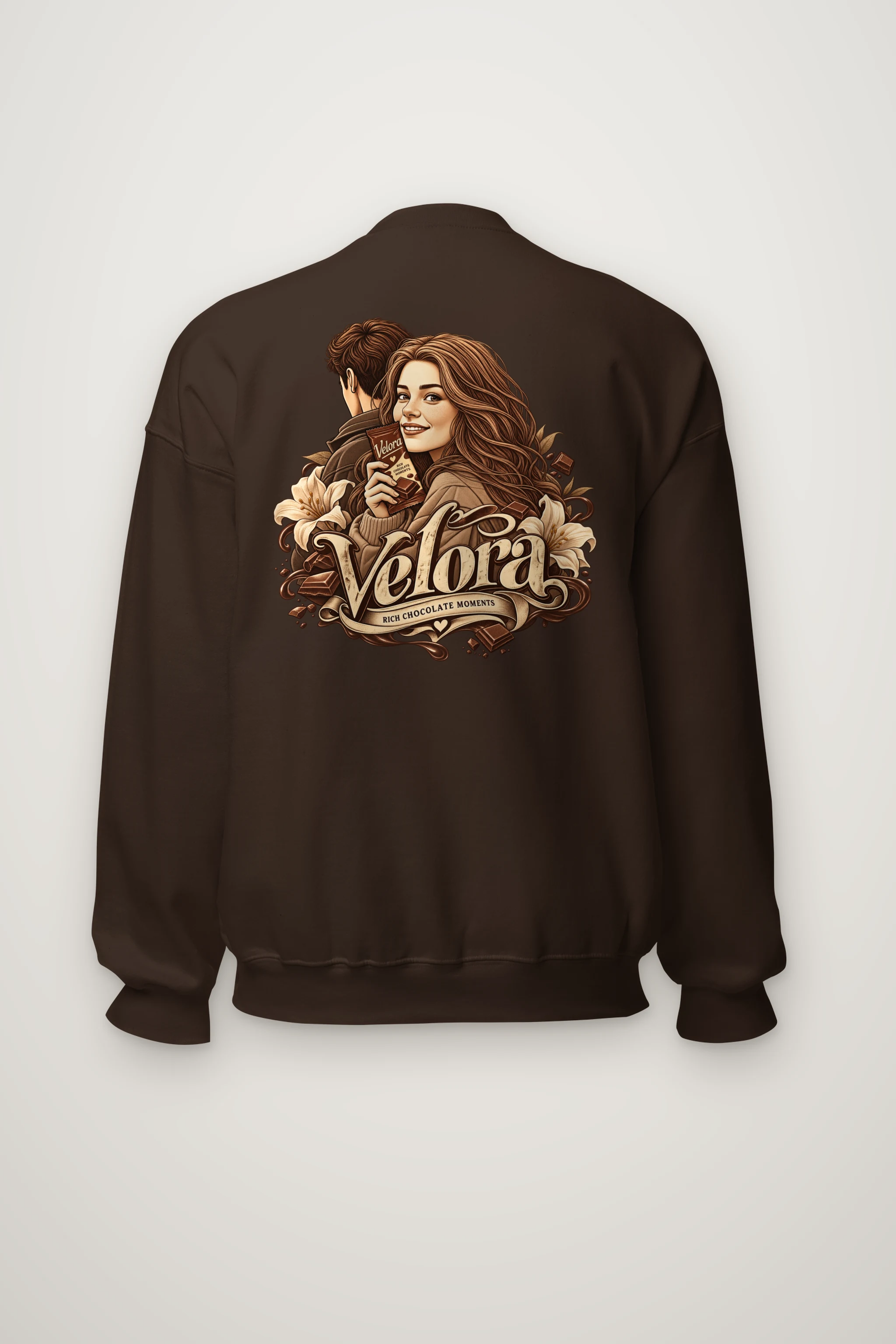 "Velora Chocolate Moments" Heavy Blend Unisex Crewneck Sweatshirt