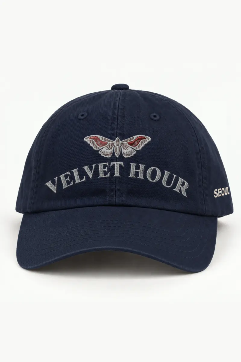"Velvet Hour" Classic Dad Hat · Embroidered — navy/cap-front