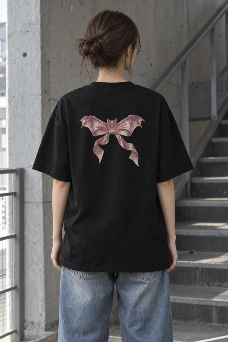 "Velvet Wings" Men's Oversized Heavyweight Crewneck T-Shirt
