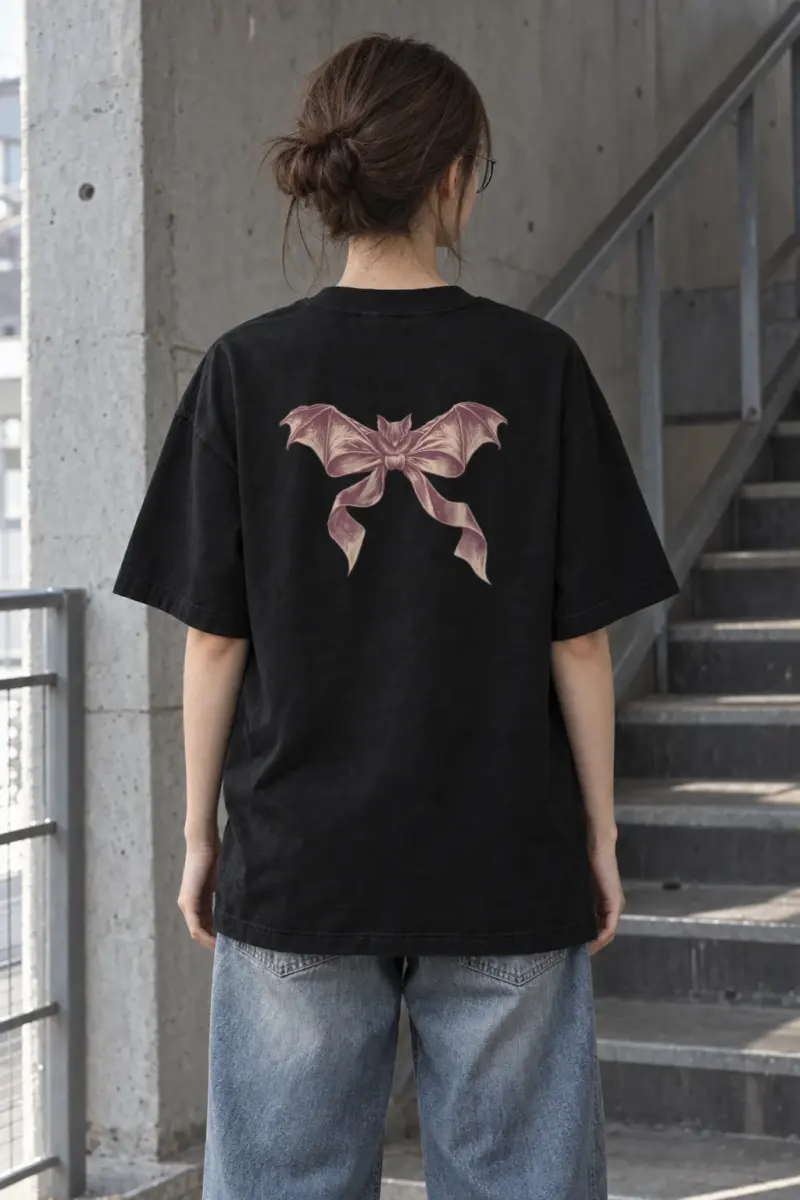 "Velvet Wings" Men's Oversized Heavyweight Crewneck T-Shirt