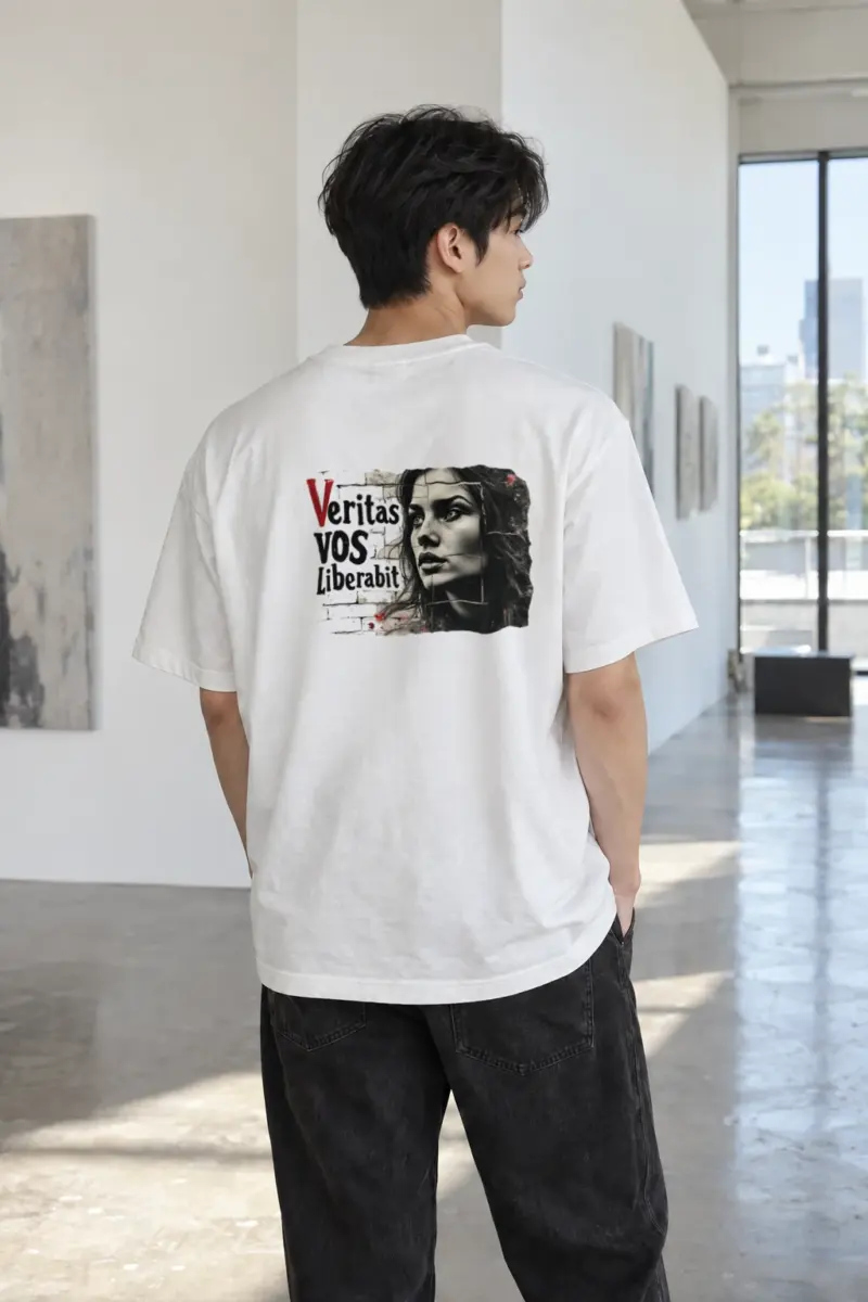 "Veritas Vos Liberabit" Heavyweight Unisex Crewneck T-shirt | Gildan 5000