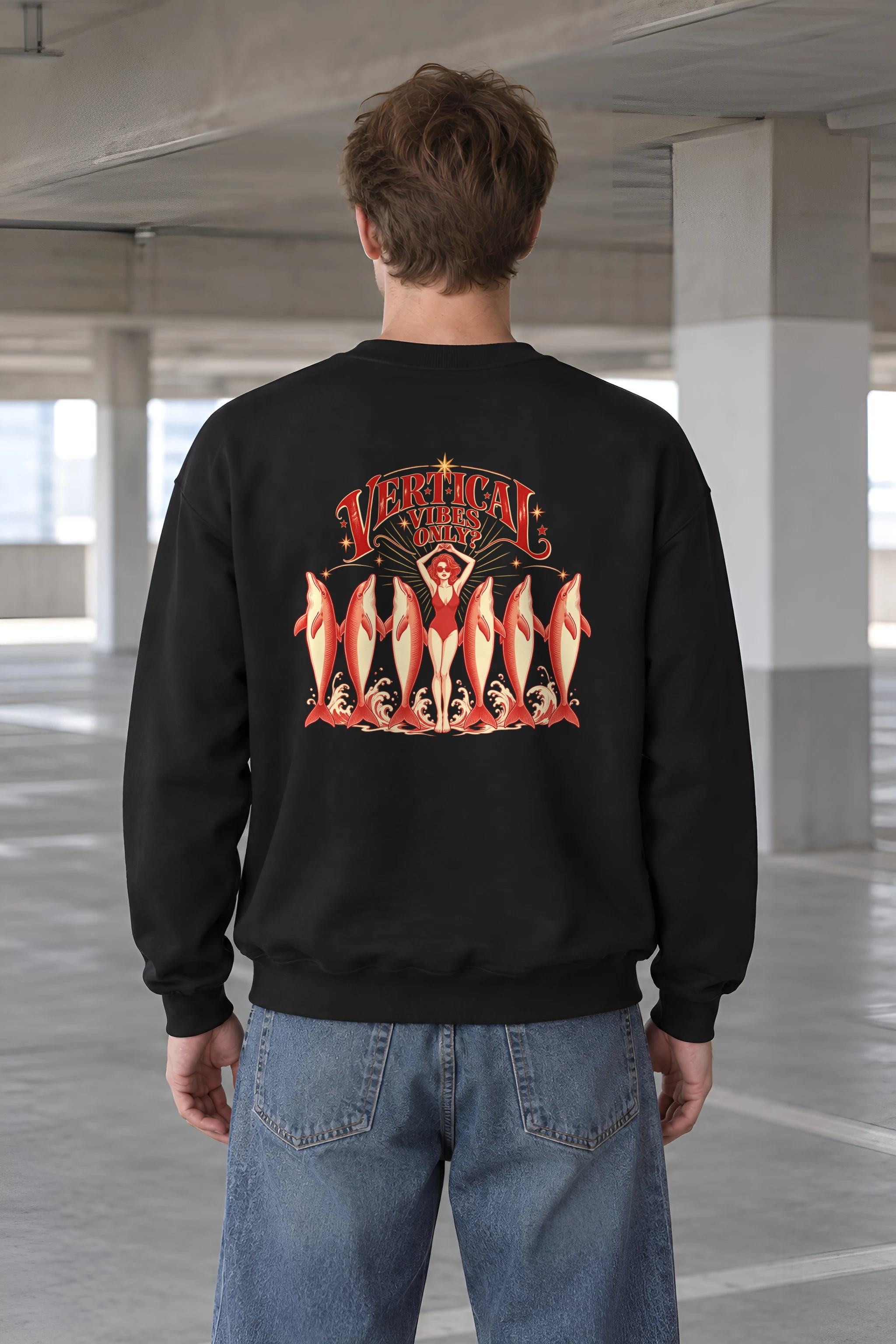 "Vertical Vibes Only" 1 Crewneck Sweatshirt