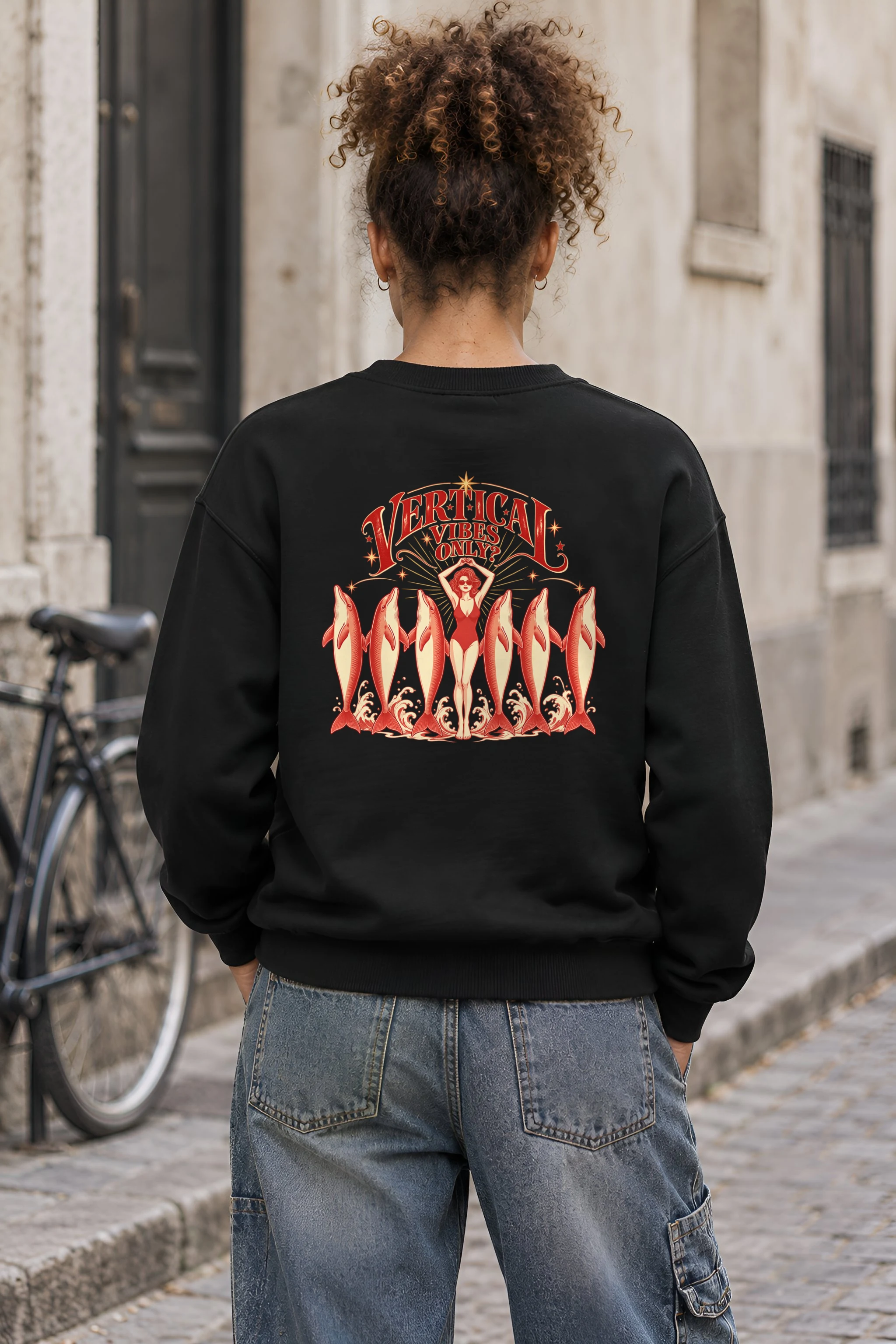 "Vertical Vibes Only" 1 Crewneck Sweatshirt