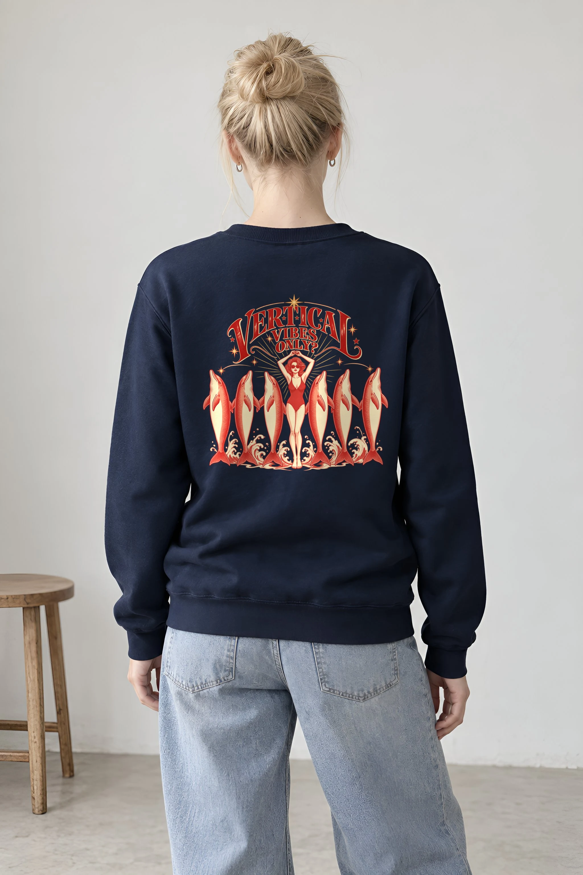 "Vertical Vibes Only" 1 Crewneck Sweatshirt