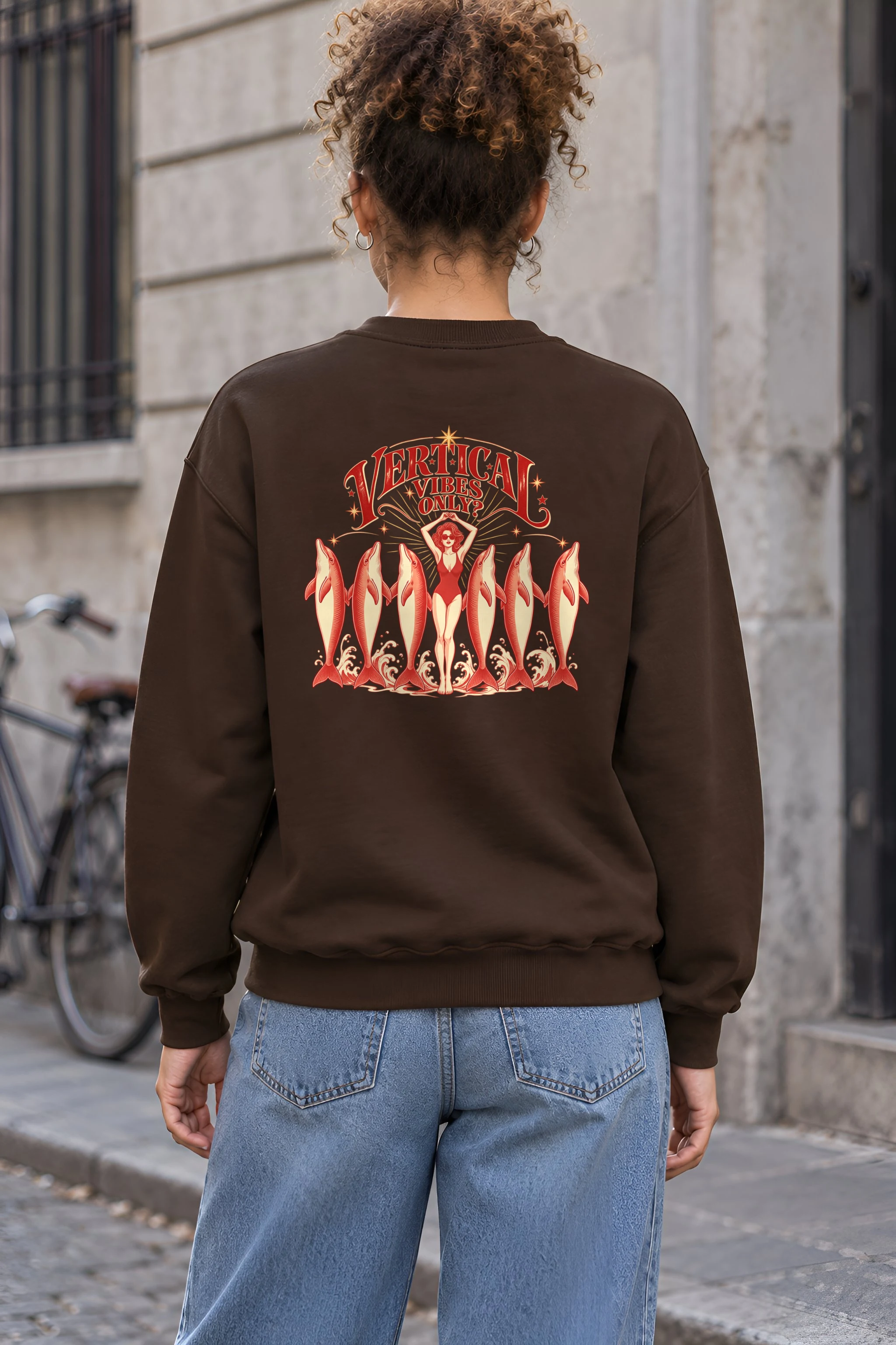 "Vertical Vibes Only" 1 Crewneck Sweatshirt